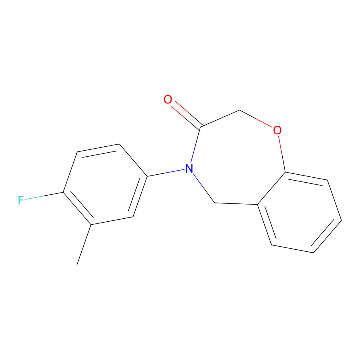 4-(4-fluoro-3-methylphenyl)-4,5-dihydro-1,4-benzoxazepin-3(2H)-one molecular structure, CAS 1326851-63-1