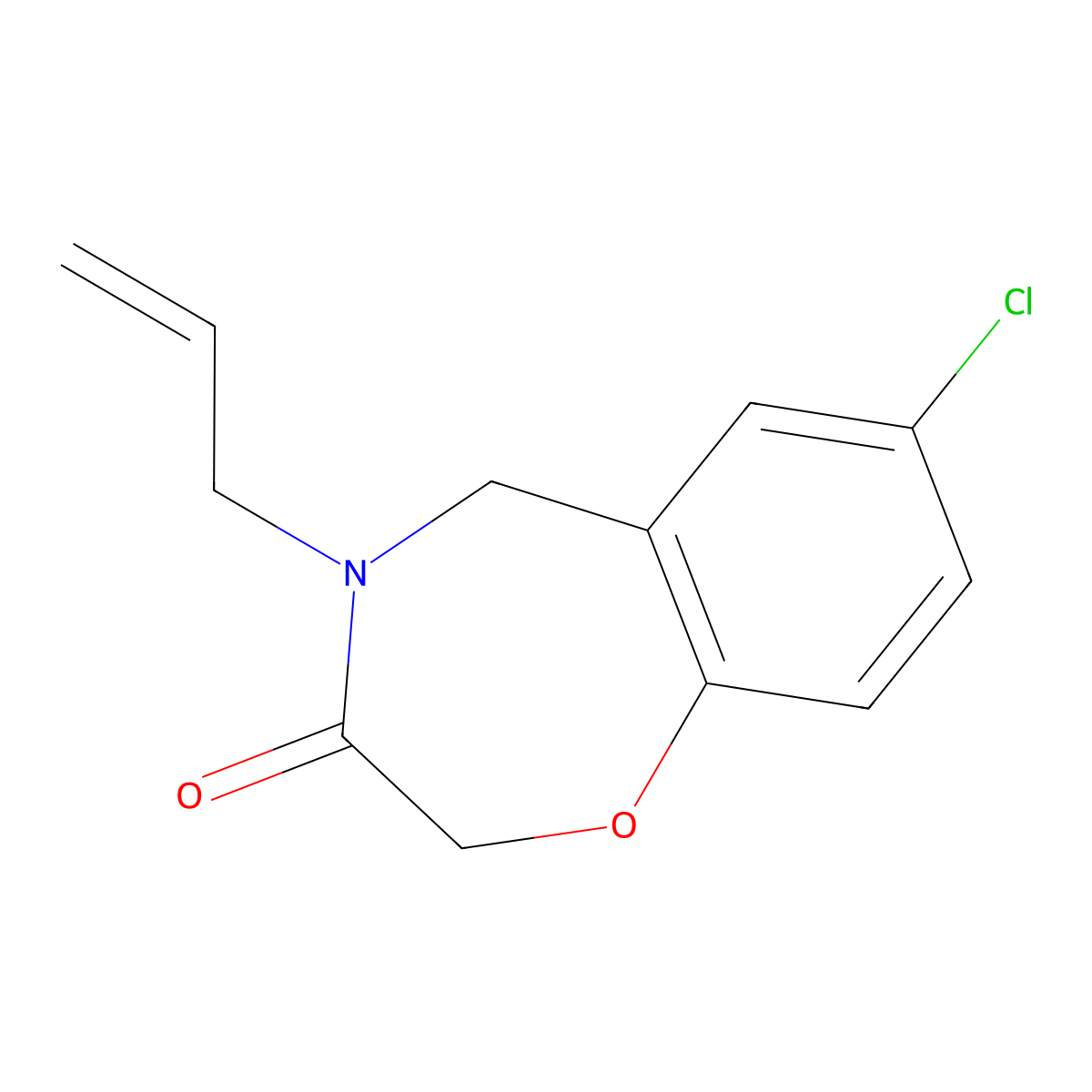 4-allyl-7-chloro-4,5-dihydro-1,4-benzoxazepin-3(2H)-one molecular structure, CAS 1326851-70-0