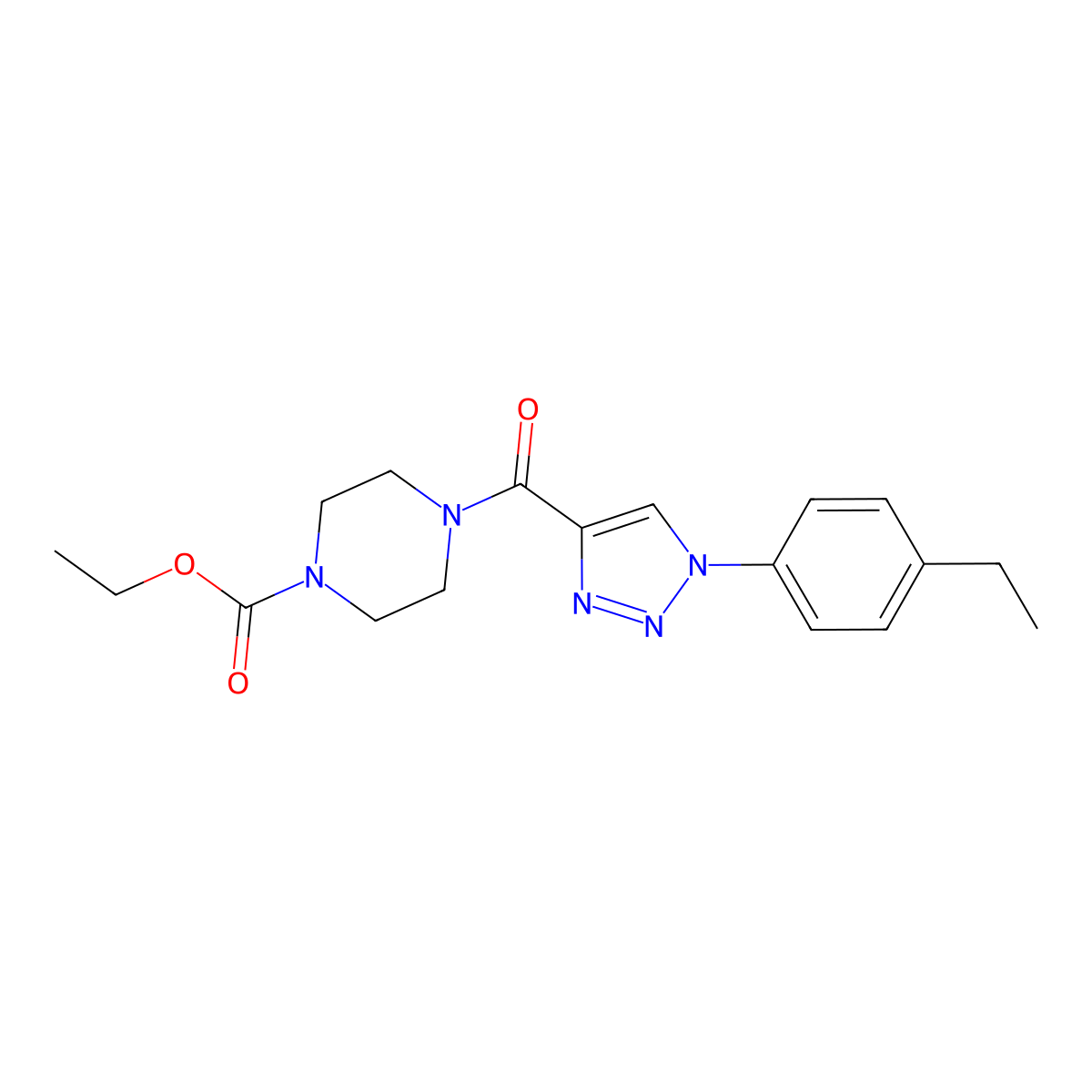ethyl 4-{[1-(4-ethylphenyl)-1H-1,2,3-triazol-4-yl]carbonyl}piperazine-1-carboxylate molecular structure, CAS 1326851-81-3