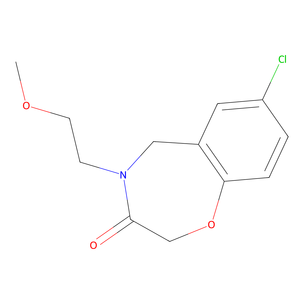7-chloro-4-(2-methoxyethyl)-4,5-dihydro-1,4-benzoxazepin-3(2H)-one molecular structure, CAS 1326851-83-5
