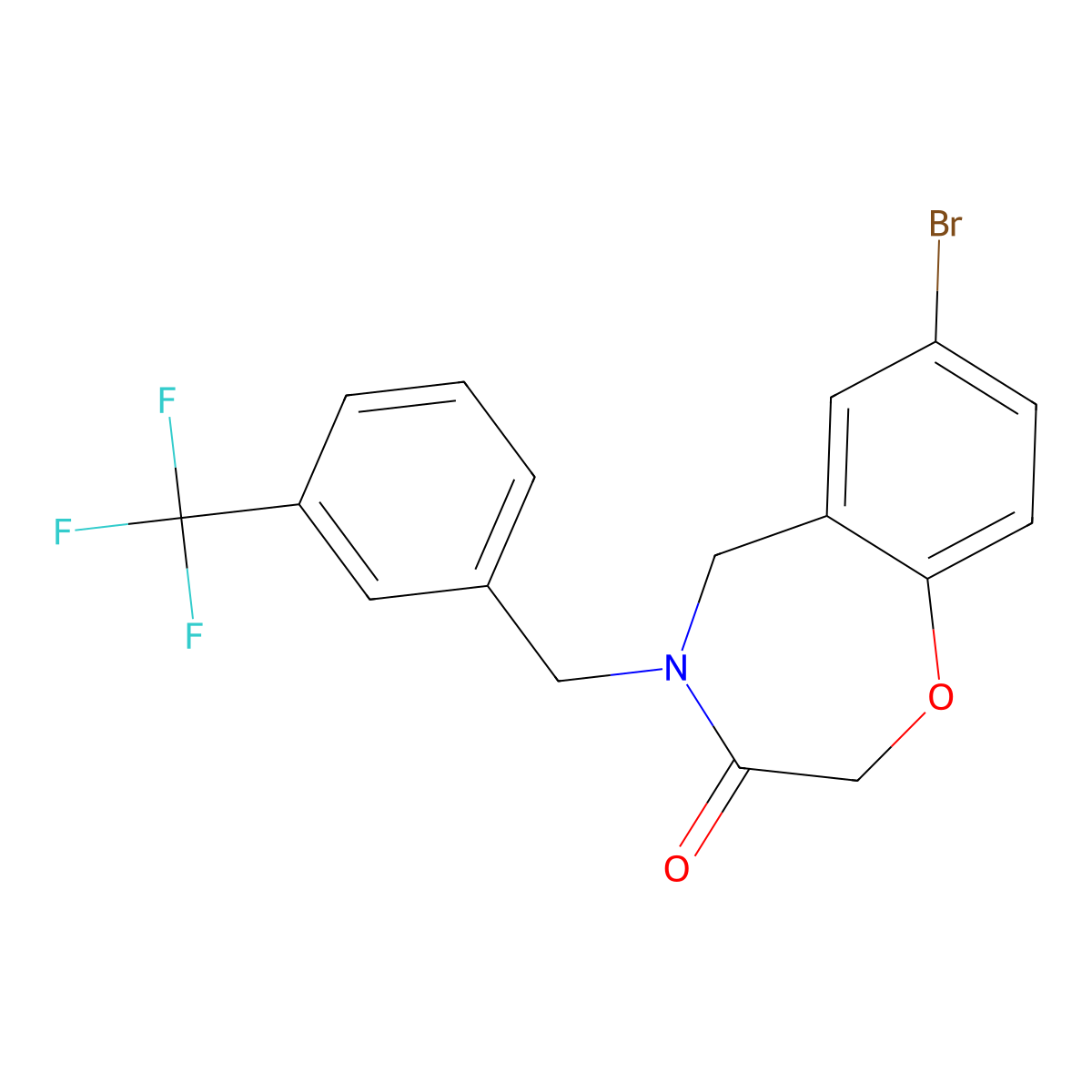 7-bromo-4-[3-(trifluoromethyl)benzyl]-4,5-dihydro-1,4-benzoxazepin-3(2H)-one molecular structure, CAS 1326851-90-4