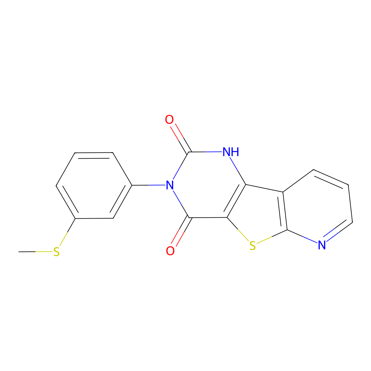 3-[3-(methylsulfanyl)phenyl]pyrido[3',2':4,5]thieno[3,2-d]pyrimidine-2,4(1H,3H)-dione molecular structure, CAS 1326852-54-3