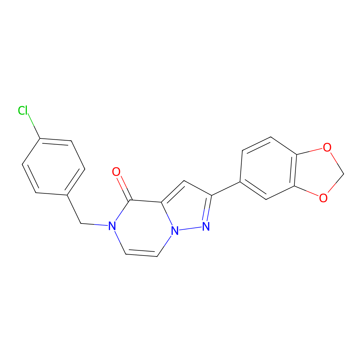 2-(1,3-benzodioxol-5-yl)-5-(4-chlorobenzyl)pyrazolo[1,5-a]pyrazin-4(5H)-one molecular structure, CAS 1326853-48-8