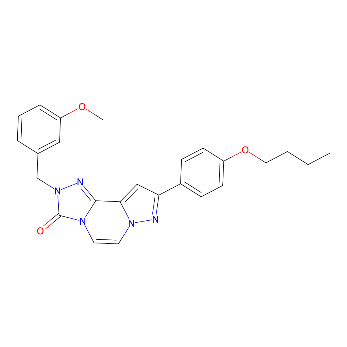 9-(4-butoxyphenyl)-2-(3-methoxybenzyl)pyrazolo[1,5-a][1,2,4]triazolo[3,4-c]pyrazin-3(2H)-one molecular structure, CAS 1326853-89-7