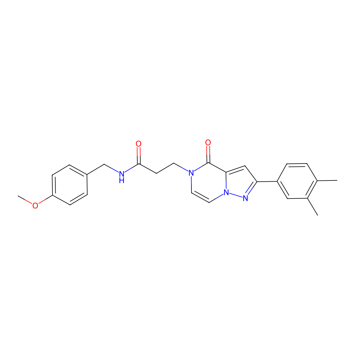 3-[2-(3,4-dimethylphenyl)-4-oxopyrazolo[1,5-a]pyrazin-5(4H)-yl]-N-(4-methoxybenzyl)propanamide molecular structure, CAS 1326854-01-6