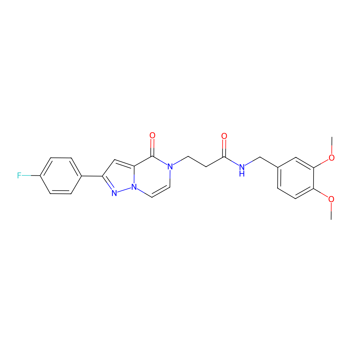 N-[(3,4-dimethoxyphenyl)methyl]-3-[2-(4-fluorophenyl)-4-oxo-4H,5H-pyrazolo[1,5-a]pyrazin-5-yl]propanamide molecular structure, CAS 1326854-11-8
