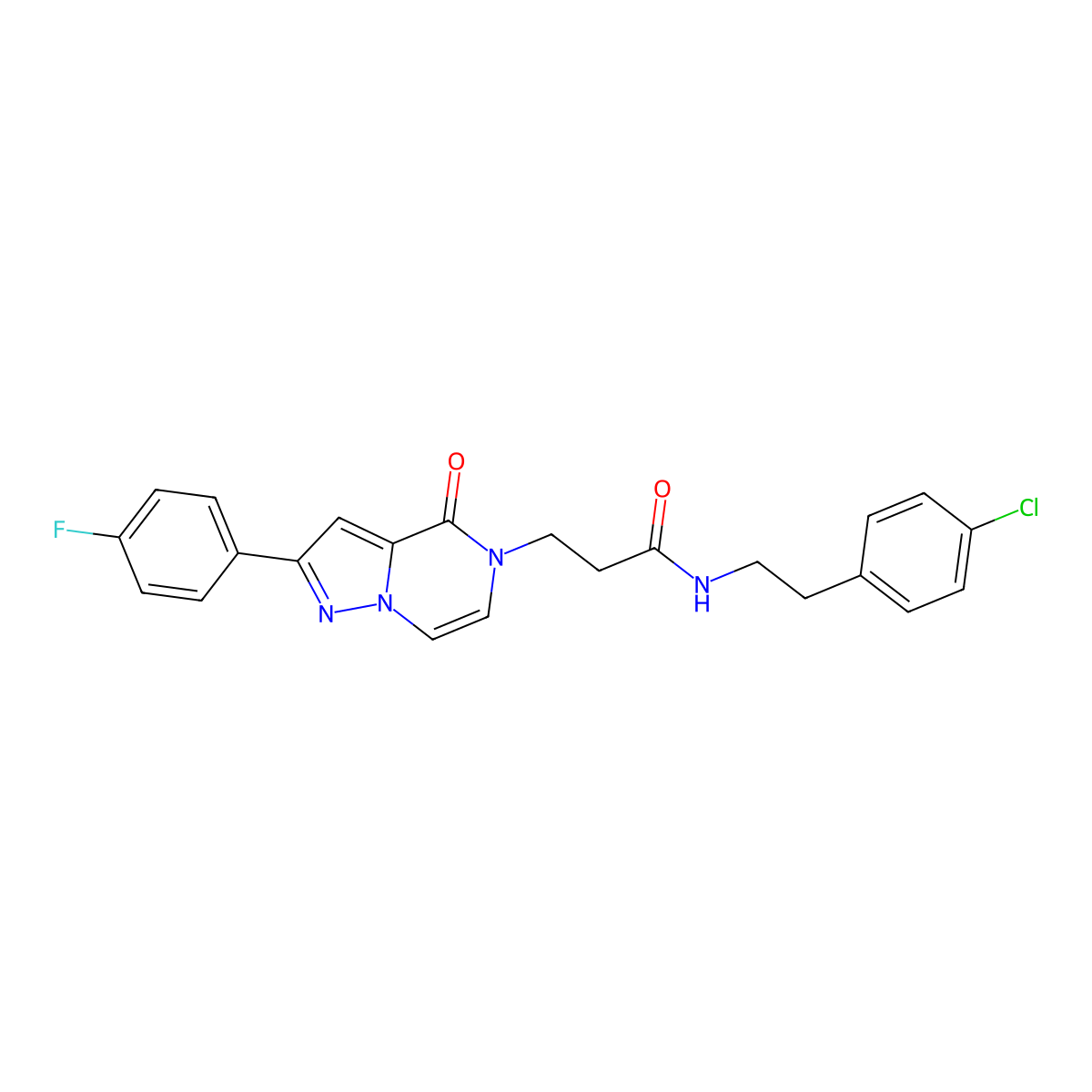 N-[2-(4-chlorophenyl)ethyl]-3-[2-(4-fluorophenyl)-4-oxopyrazolo[1,5-a]pyrazin-5(4H)-yl]propanamide molecular structure, CAS 1326854-14-1