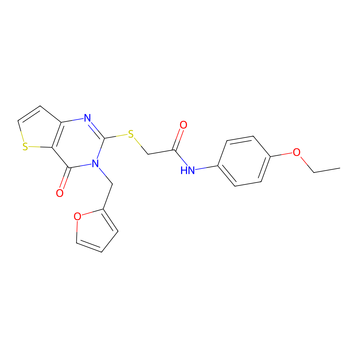 N-(4-ethoxyphenyl)-2-{[3-(furan-2-ylmethyl)-4-oxo-3,4-dihydrothieno[3,2-d]pyrimidin-2-yl]sulfanyl}acetamide molecular structure, CAS 1326854-16-3