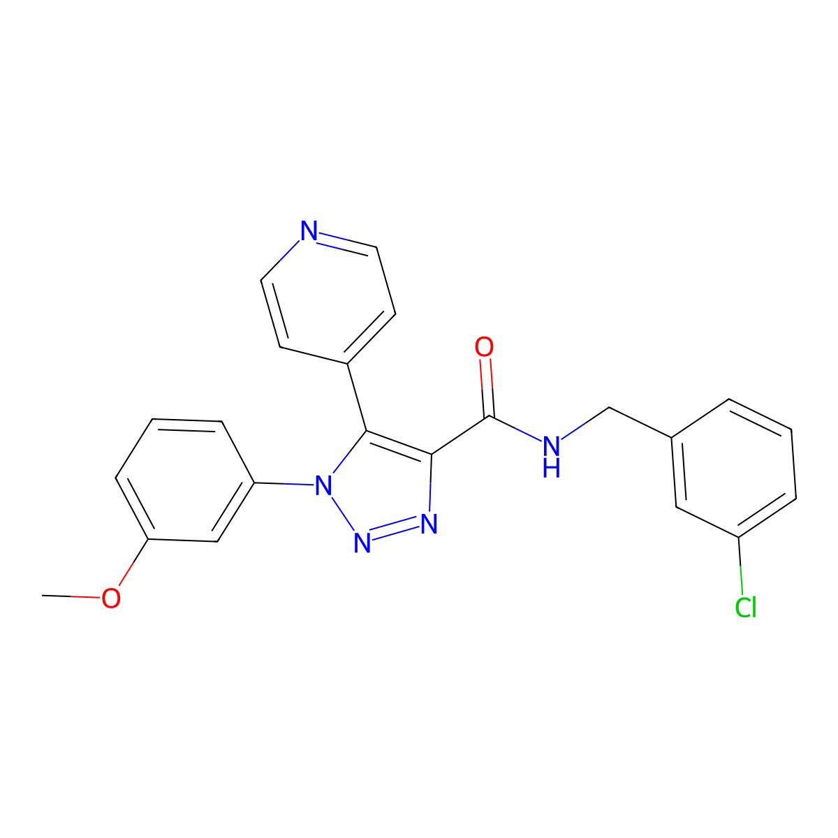 N-(3-chlorobenzyl)-1-(3-methoxyphenyl)-5-(pyridin-4-yl)-1H-1,2,3-triazole-4-carboxamide molecular structure, CAS 1326854-72-1
