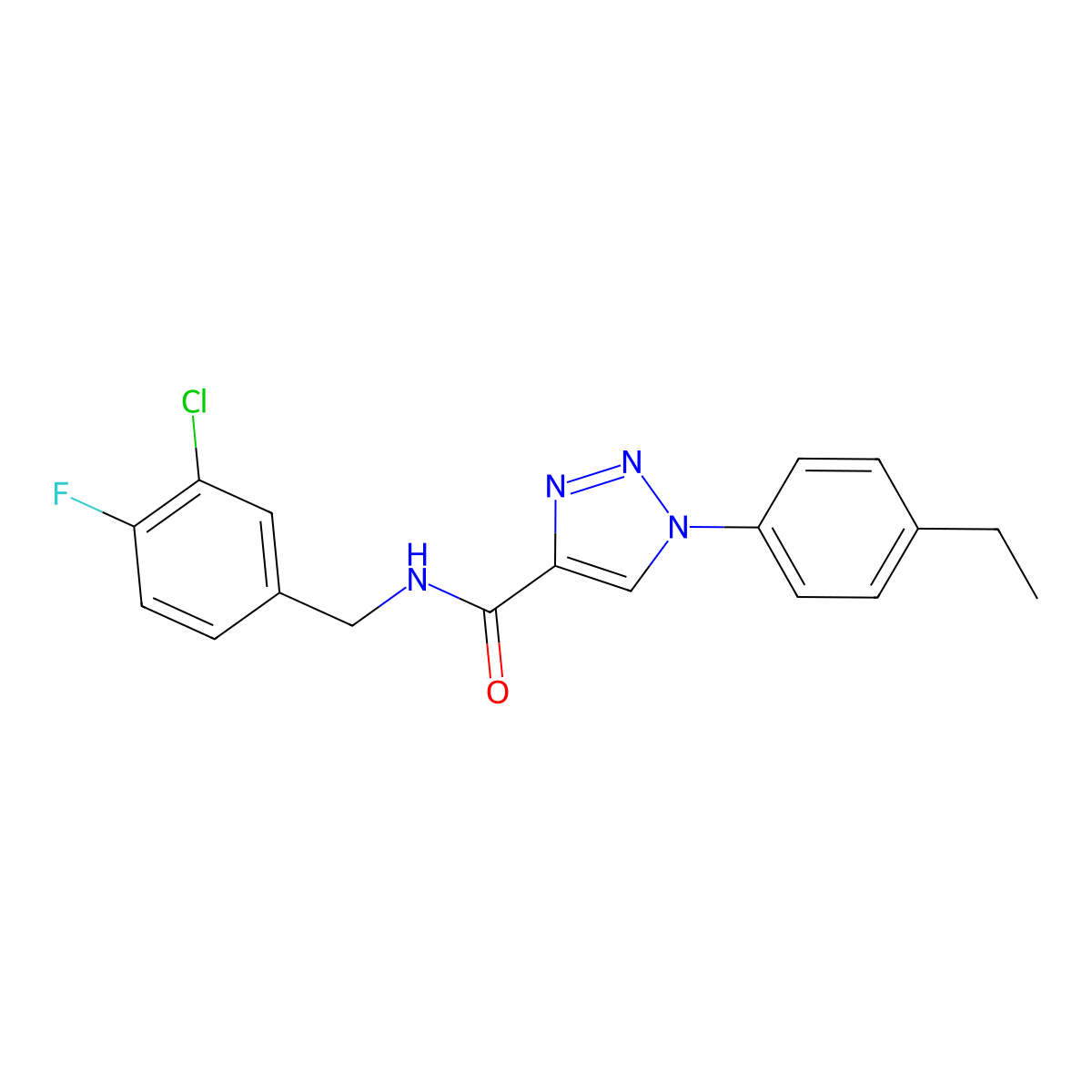 N-[(3-chloro-4-fluorophenyl)methyl]-1-(4-ethylphenyl)-1H-1,2,3-triazole-4-carboxamide molecular structure, CAS 1326854-76-5