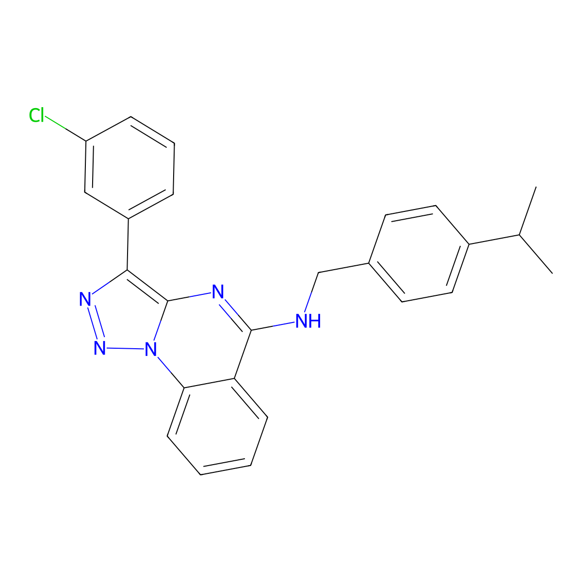 3-(3-chlorophenyl)-N-[4-(propan-2-yl)benzyl][1,2,3]triazolo[1,5-a]quinazolin-5-amine molecular structure, CAS 1326855-02-0