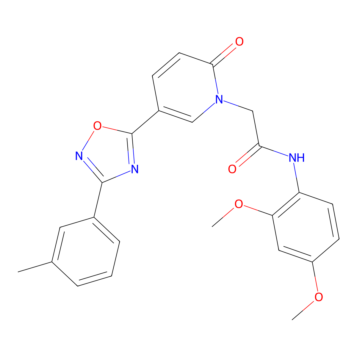 N-(2,4-dimethoxyphenyl)-2-{5-[3-(3-methylphenyl)-1,2,4-oxadiazol-5-yl]-2-oxopyridin-1(2H)-yl}acetamide molecular structure, CAS 1326855-47-3