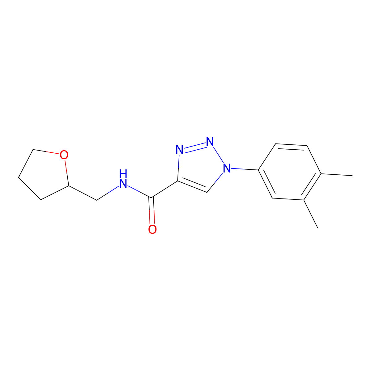 1-(3,4-dimethylphenyl)-N-(tetrahydrofuran-2-ylmethyl)-1H-1,2,3-triazole-4-carboxamide molecular structure, CAS 1326855-84-8