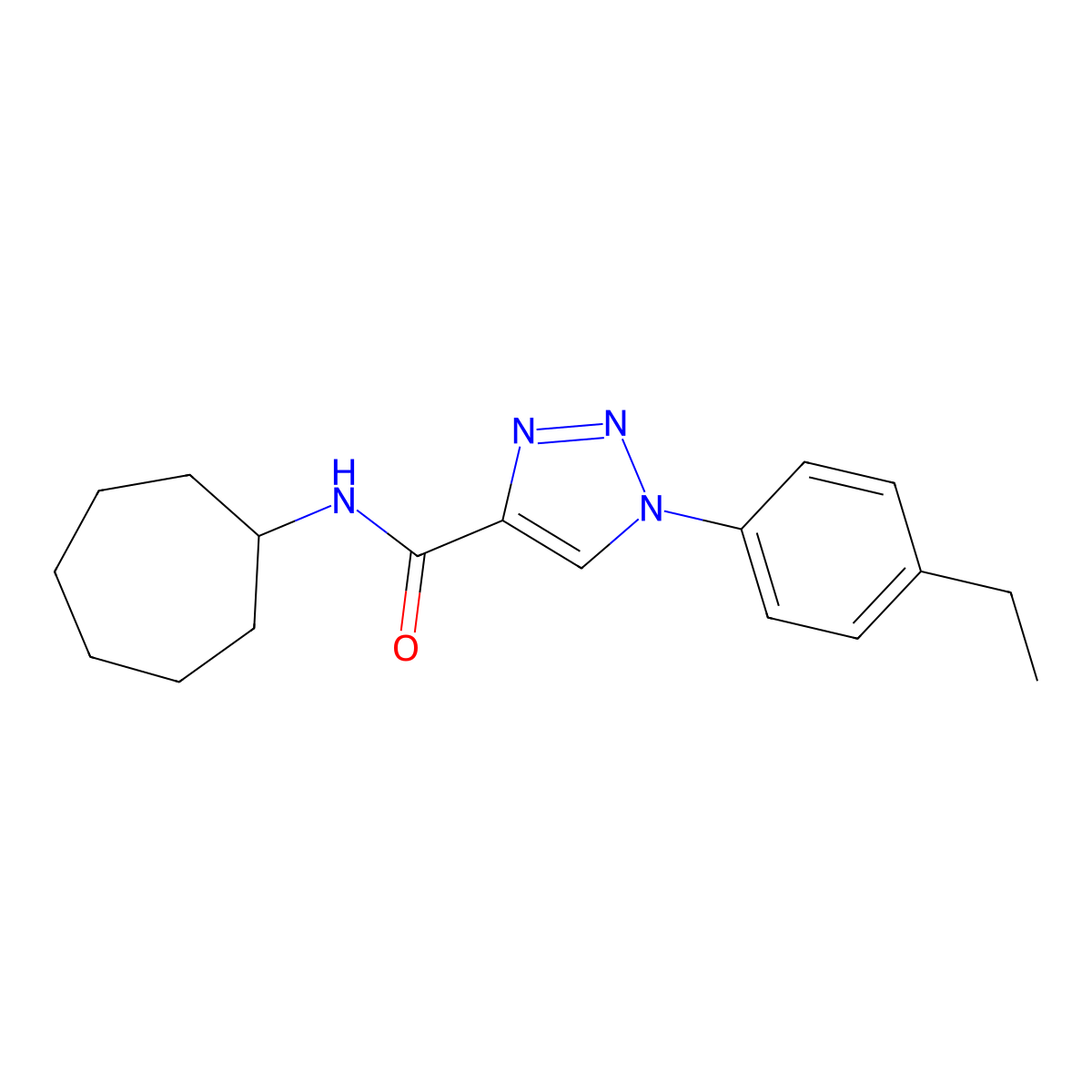 N-cycloheptyl-1-(4-ethylphenyl)-1H-1,2,3-triazole-4-carboxamide molecular structure, CAS 1326856-00-1