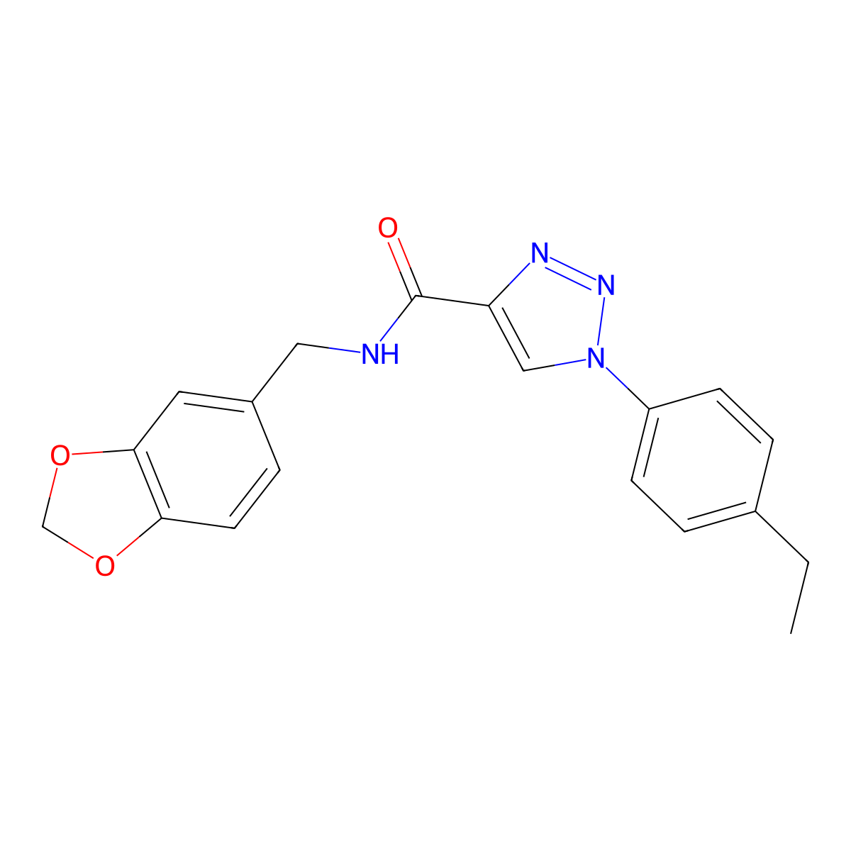N-[(2H-1,3-benzodioxol-5-yl)methyl]-1-(4-ethylphenyl)-1H-1,2,3-triazole-4-carboxamide molecular structure, CAS 1326856-03-4
