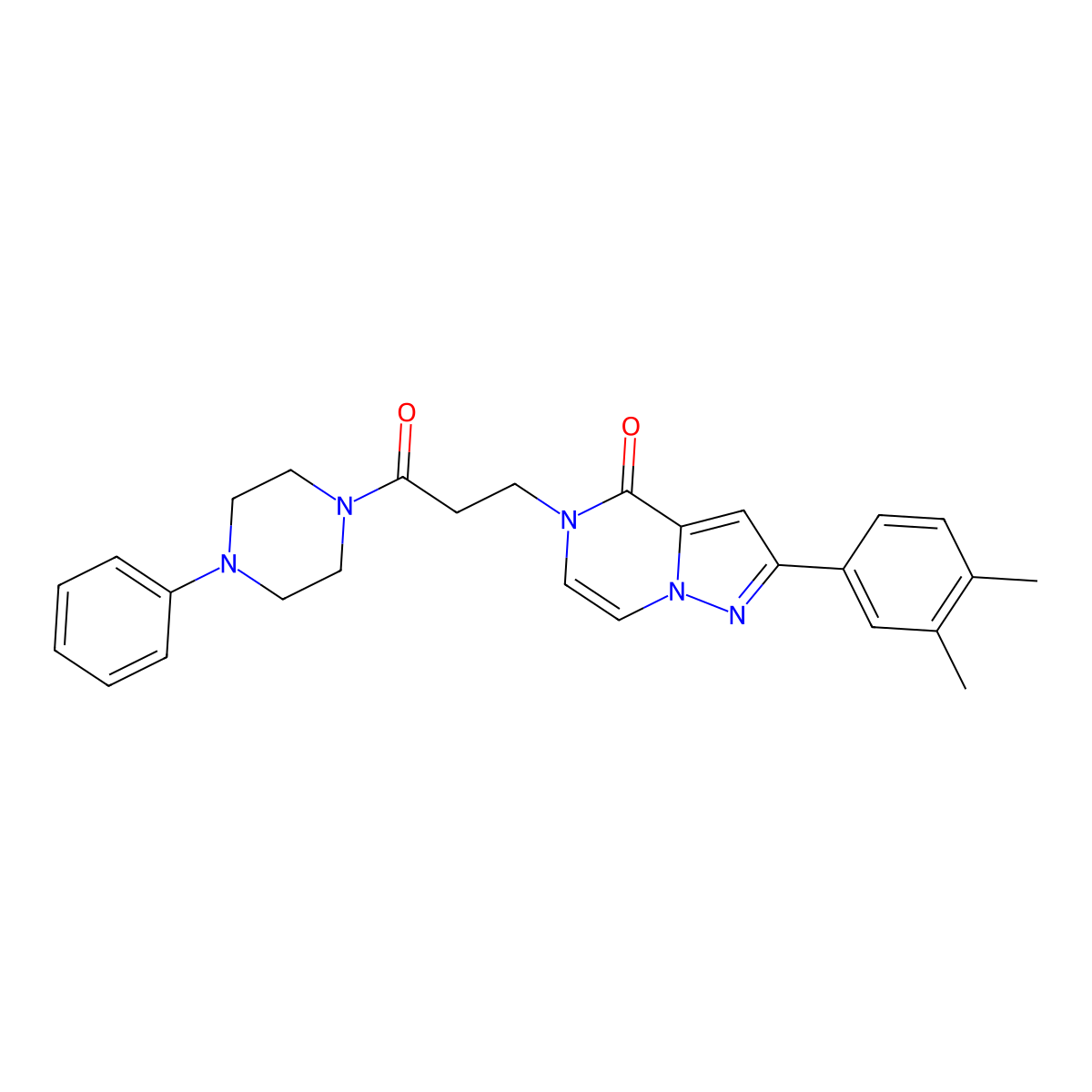 2-(3,4-dimethylphenyl)-5-[3-oxo-3-(4-phenylpiperazin-1-yl)propyl]pyrazolo[1,5-a]pyrazin-4(5H)-one molecular structure, CAS 1326856-19-2