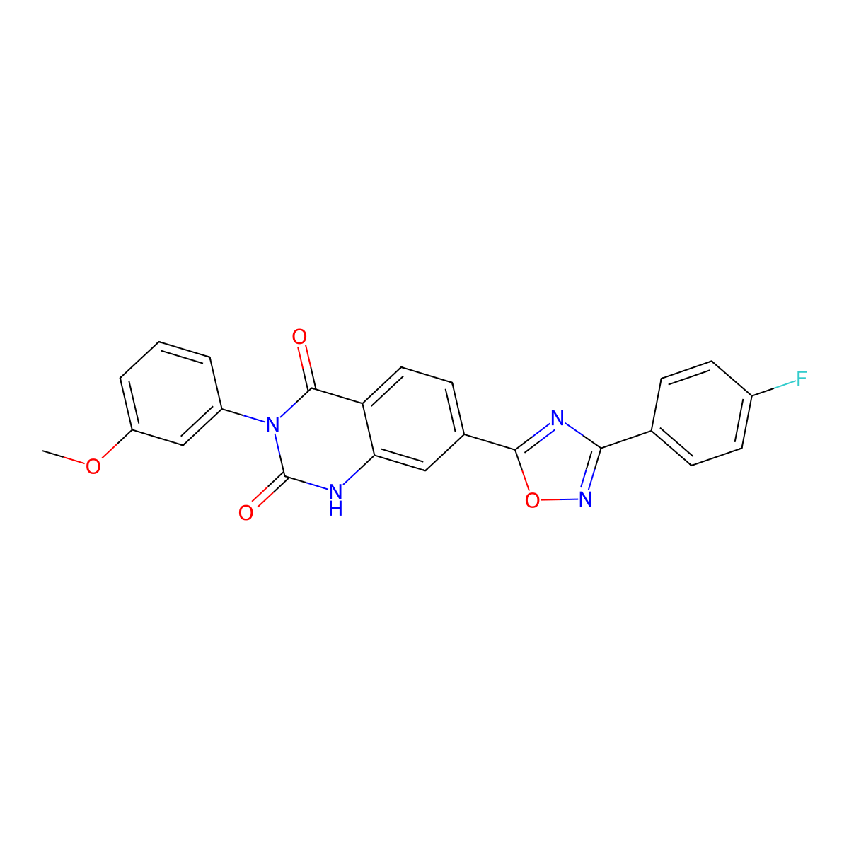 7-[3-(4-fluorophenyl)-1,2,4-oxadiazol-5-yl]-3-(3-methoxyphenyl)quinazoline-2,4(1H,3H)-dione molecular structure, CAS 1326856-77-2