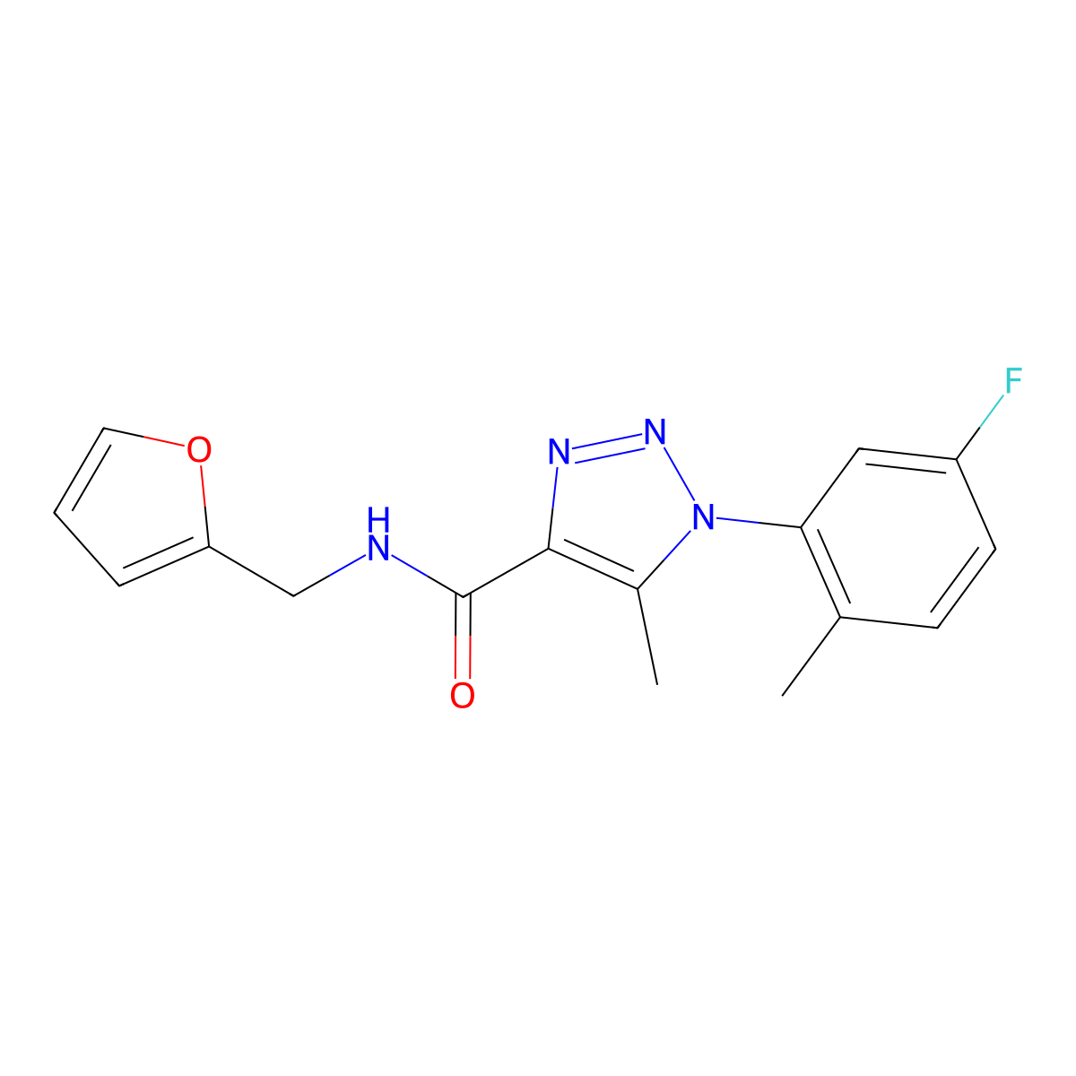 1-(5-fluoro-2-methylphenyl)-N-(furan-2-ylmethyl)-5-methyl-1H-1,2,3-triazole-4-carboxamide molecular structure, CAS 1326856-85-2