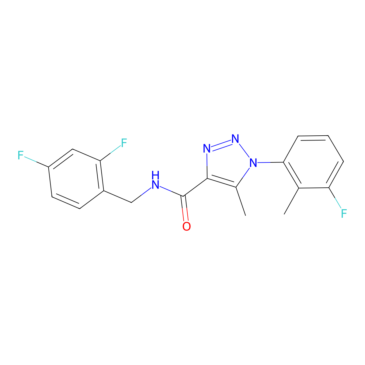 N-(2,4-difluorobenzyl)-1-(3-fluoro-2-methylphenyl)-5-methyl-1H-1,2,3-triazole-4-carboxamide molecular structure, CAS 1326856-90-9