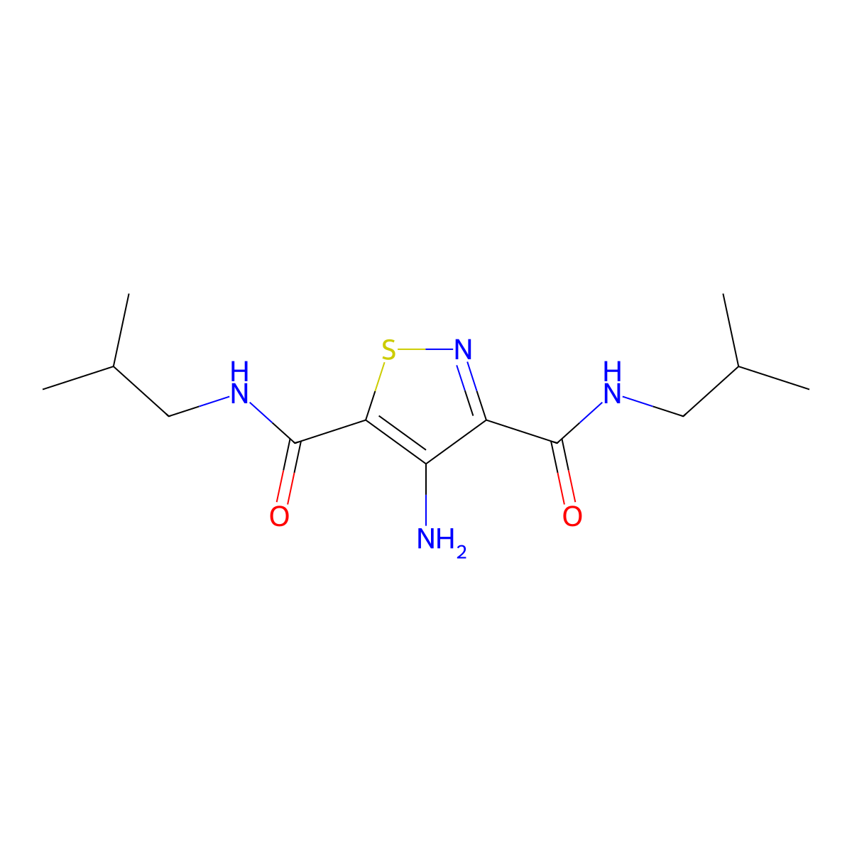 4-amino-N,N'-diisobutylisothiazole-3,5-dicarboxamide molecular structure, CAS 1326856-93-2