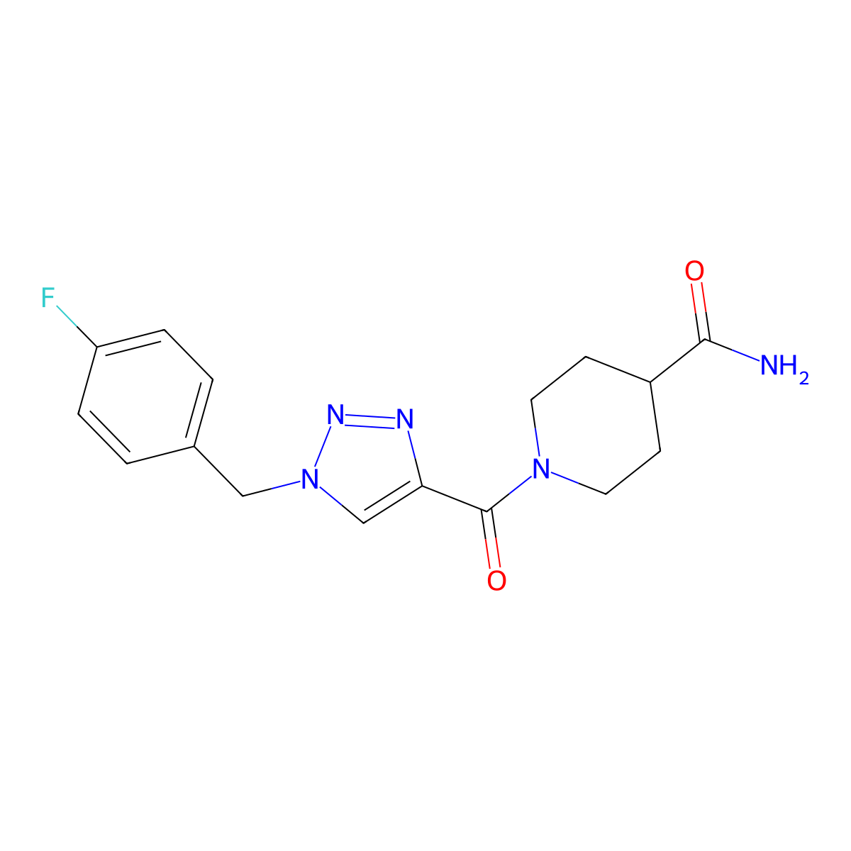 1-{[1-(4-fluorobenzyl)-1H-1,2,3-triazol-4-yl]carbonyl}piperidine-4-carboxamide molecular structure, CAS 1326857-10-6