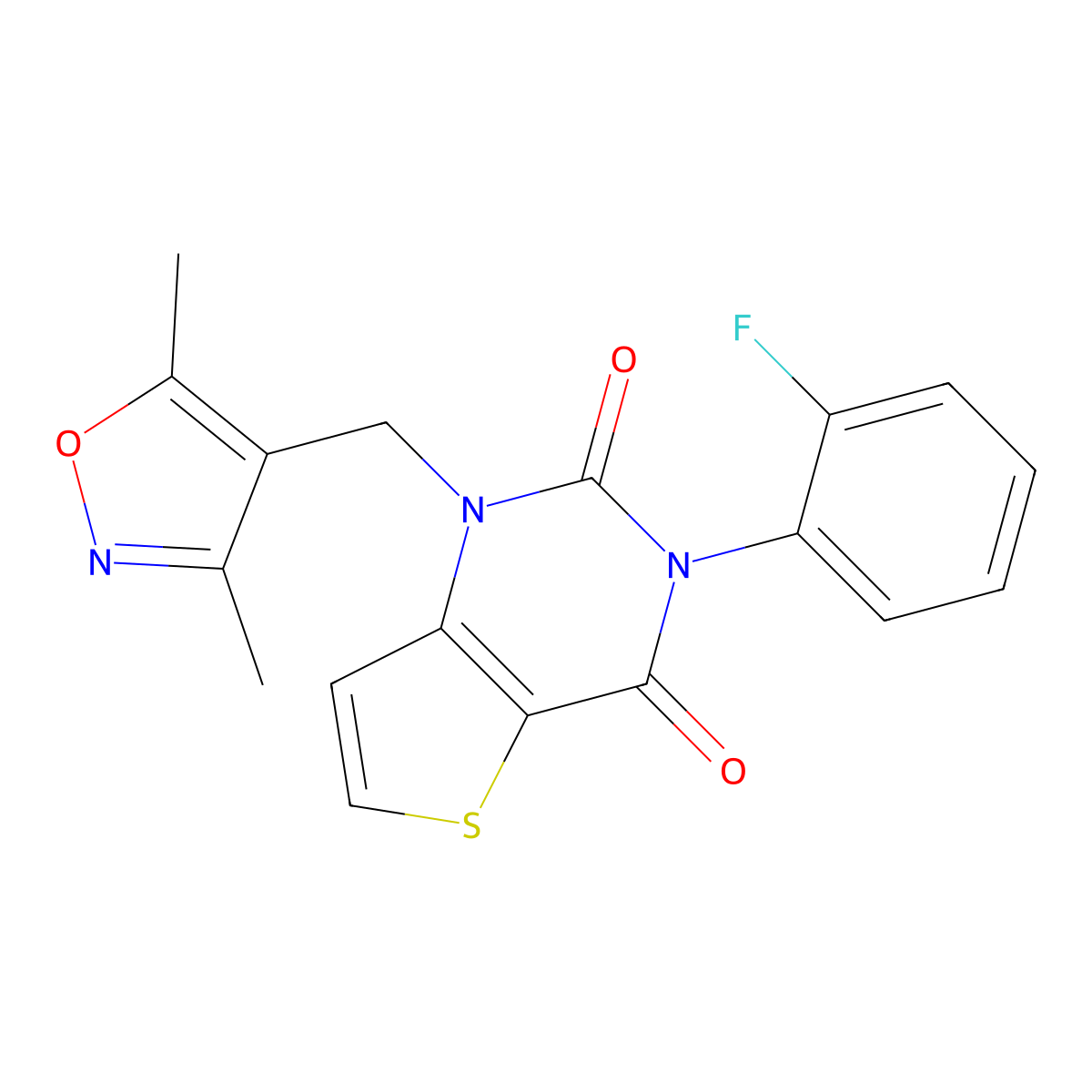 1-[(3,5-dimethyl-1,2-oxazol-4-yl)methyl]-3-(2-fluorophenyl)thieno[3,2-d]pyrimidine-2,4(1H,3H)-dione molecular structure, CAS 1326857-68-4
