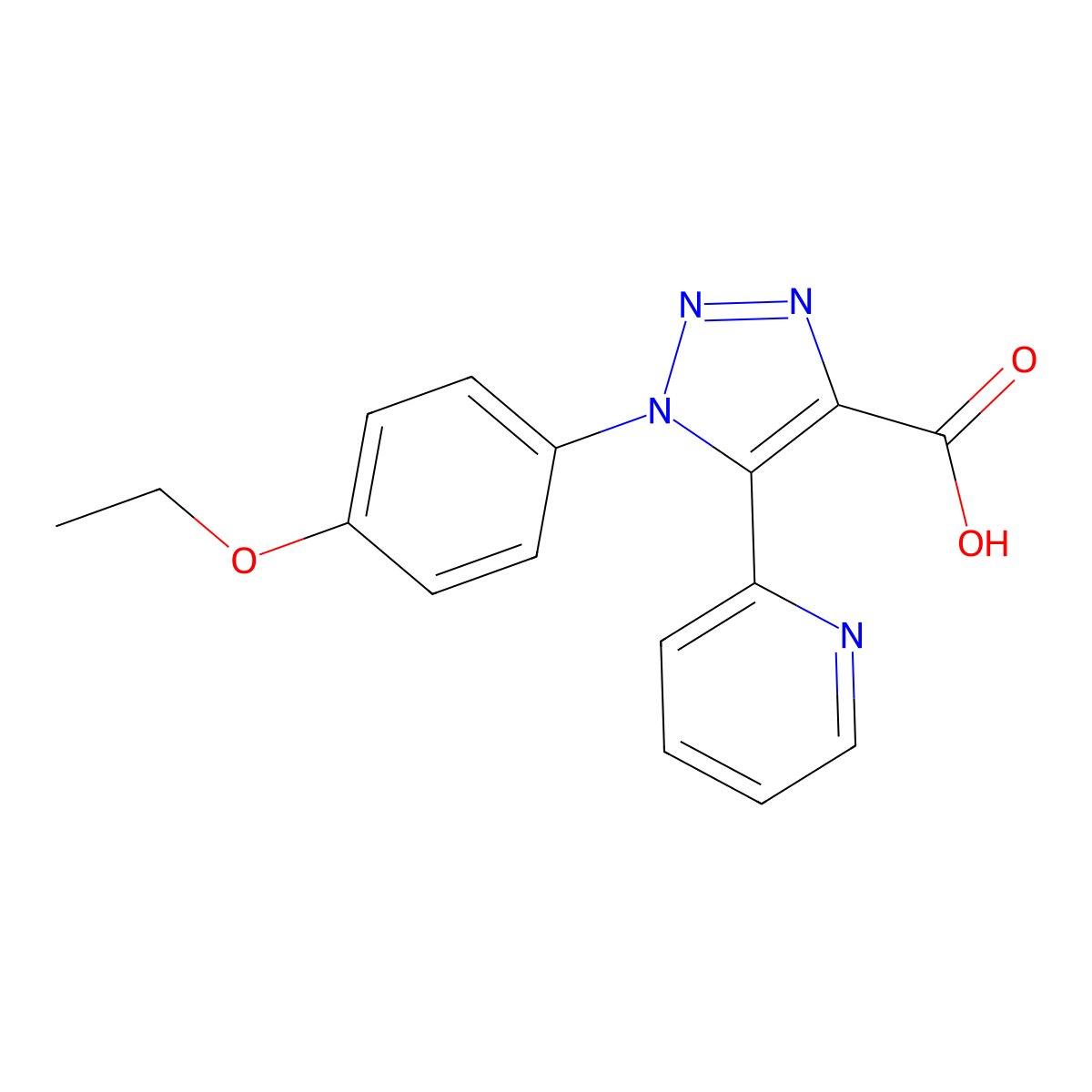 1-(4-ethoxyphenyl)-5-(pyridin-2-yl)-1H-1,2,3-triazole-4-carboxylic acid molecular structure, CAS 1326857-98-0