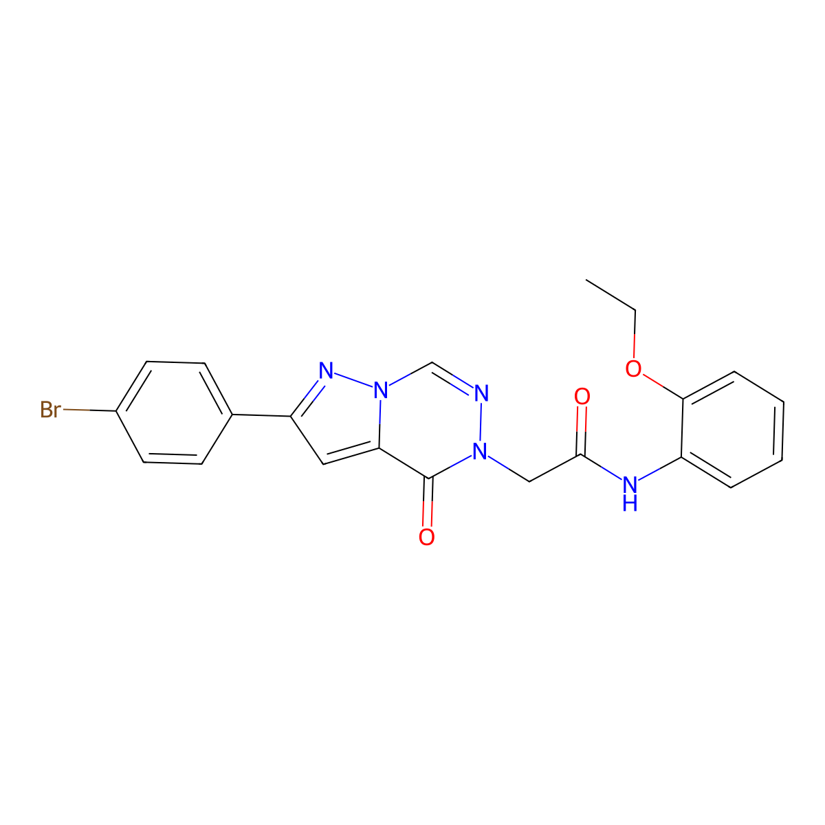 2-[2-(4-bromophenyl)-4-oxo-4H,5H-pyrazolo[1,5-d][1,2,4]triazin-5-yl]-N-(2-ethoxyphenyl)acetamide molecular structure, CAS 1326858-16-5