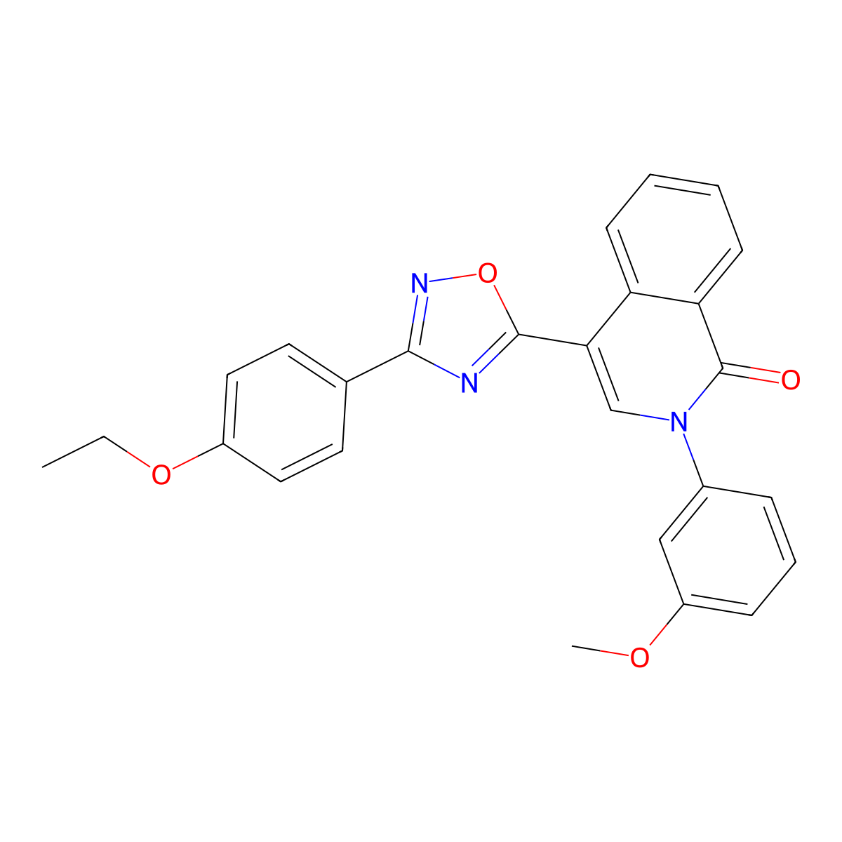 4-[3-(4-ethoxyphenyl)-1,2,4-oxadiazol-5-yl]-2-(3-methoxyphenyl)isoquinolin-1(2H)-one molecular structure, CAS 1326859-31-7