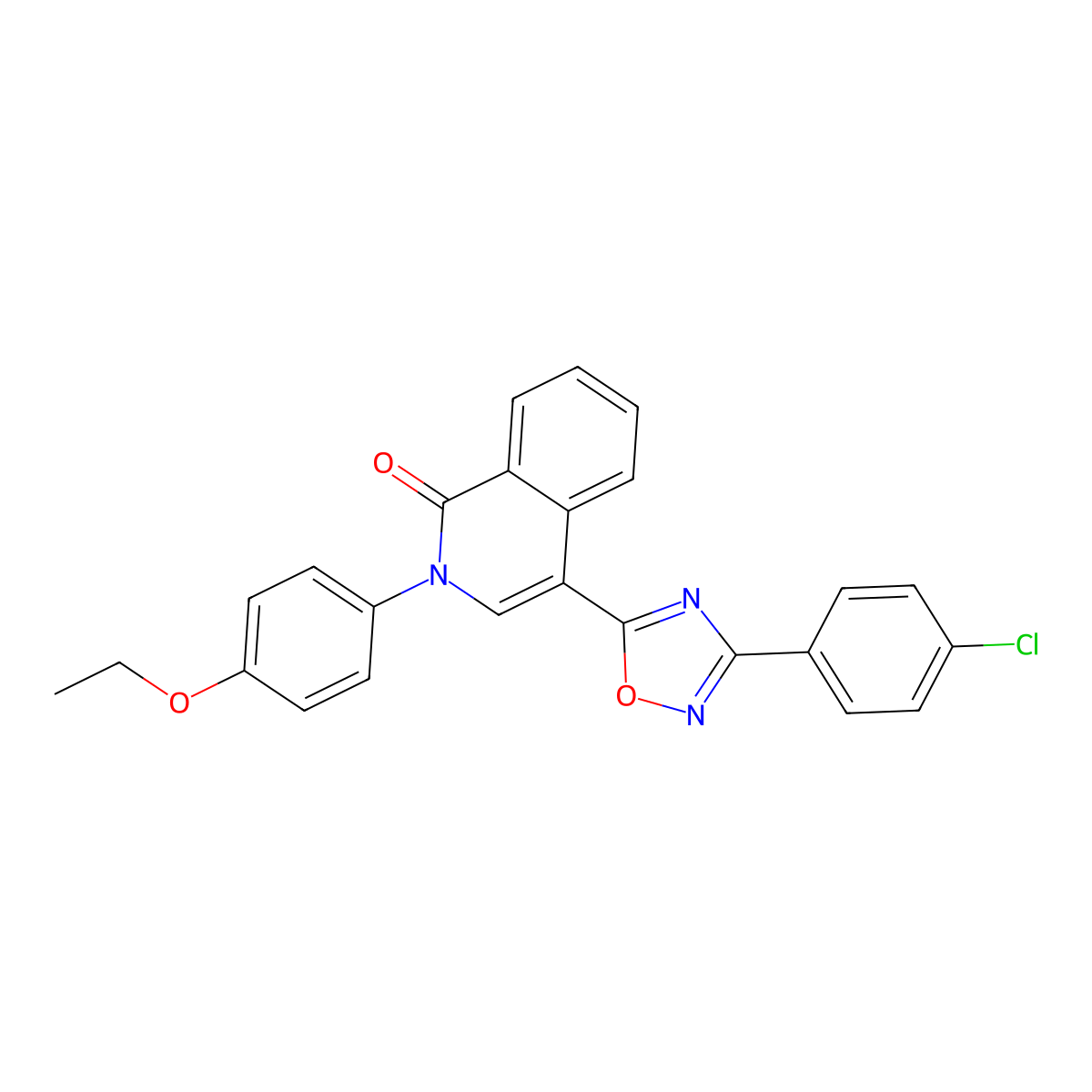 4-[3-(4-chlorophenyl)-1,2,4-oxadiazol-5-yl]-2-(4-ethoxyphenyl)isoquinolin-1(2H)-one molecular structure, CAS 1326859-46-4