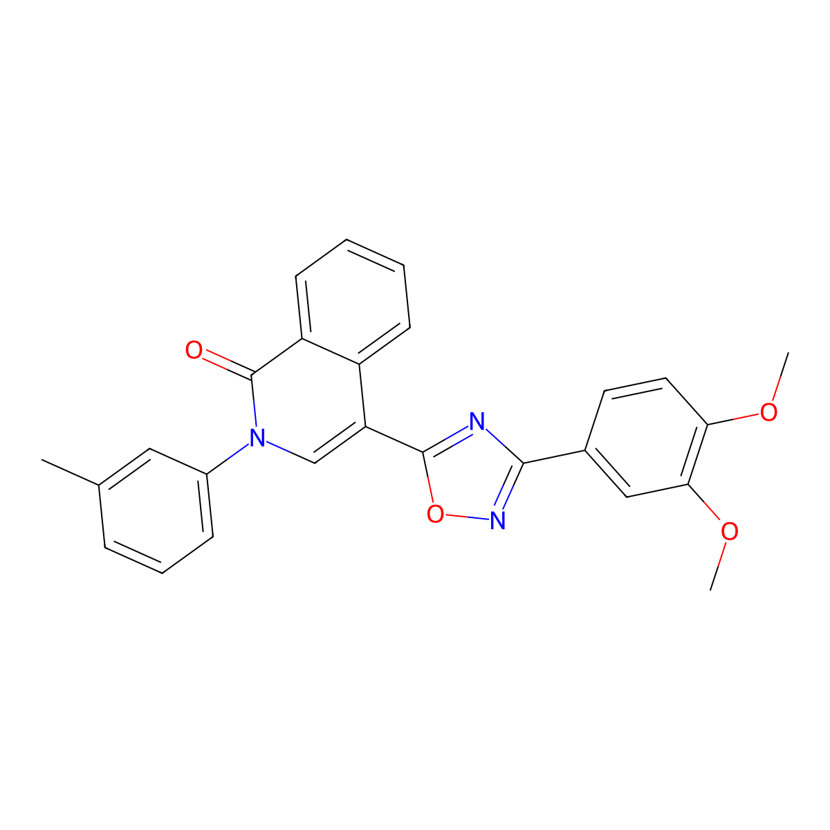 4-[3-(3,4-dimethoxyphenyl)-1,2,4-oxadiazol-5-yl]-2-(3-methylphenyl)isoquinolin-1(2H)-one molecular structure, CAS 1326859-54-4