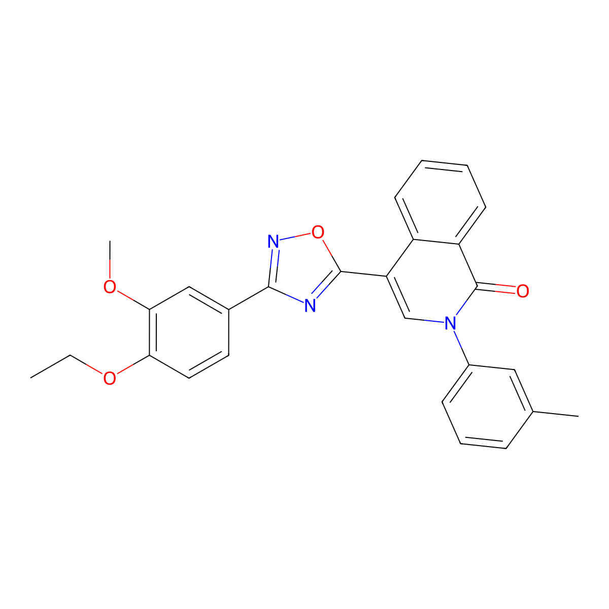 4-[3-(4-ethoxy-3-methoxyphenyl)-1,2,4-oxadiazol-5-yl]-2-(3-methylphenyl)isoquinolin-1(2H)-one molecular structure, CAS 1326859-58-8