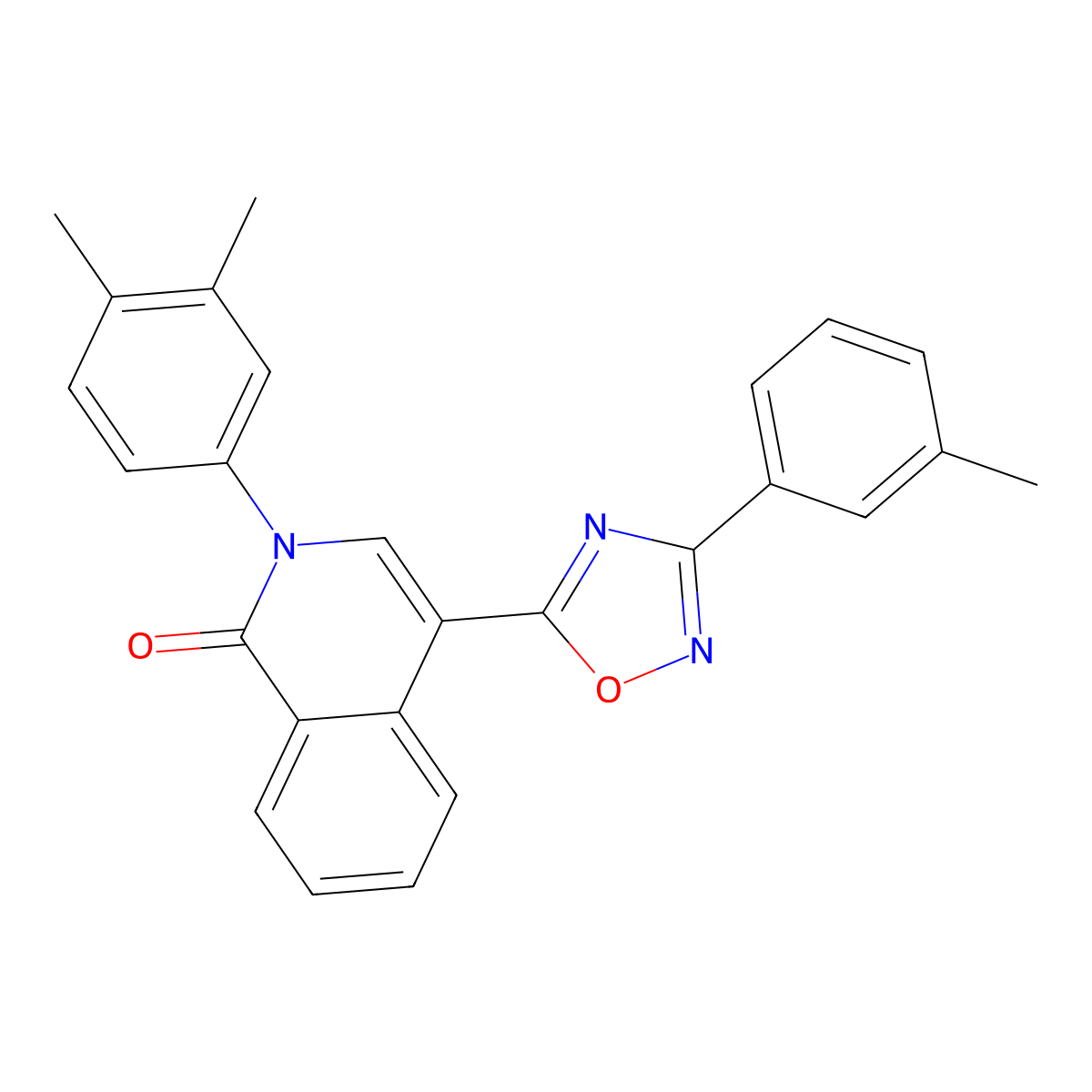 2-(3,4-dimethylphenyl)-4-[3-(3-methylphenyl)-1,2,4-oxadiazol-5-yl]isoquinolin-1(2H)-one molecular structure, CAS 1326859-68-0