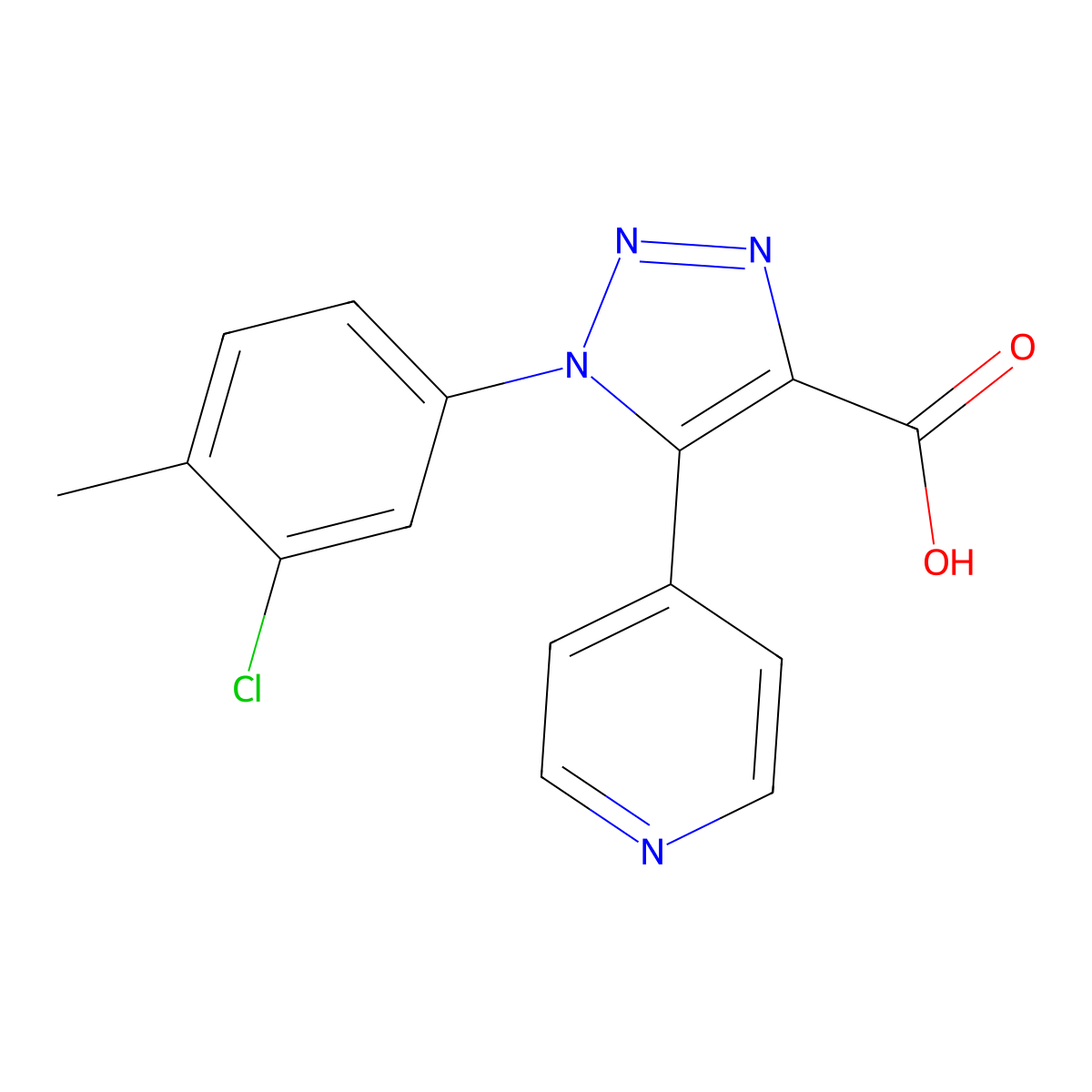 1-(3-chloro-4-methylphenyl)-5-pyridin-4-yl-1H-1,2,3-triazole-4-carboxylic acid molecular structure, CAS 1326859-69-1
