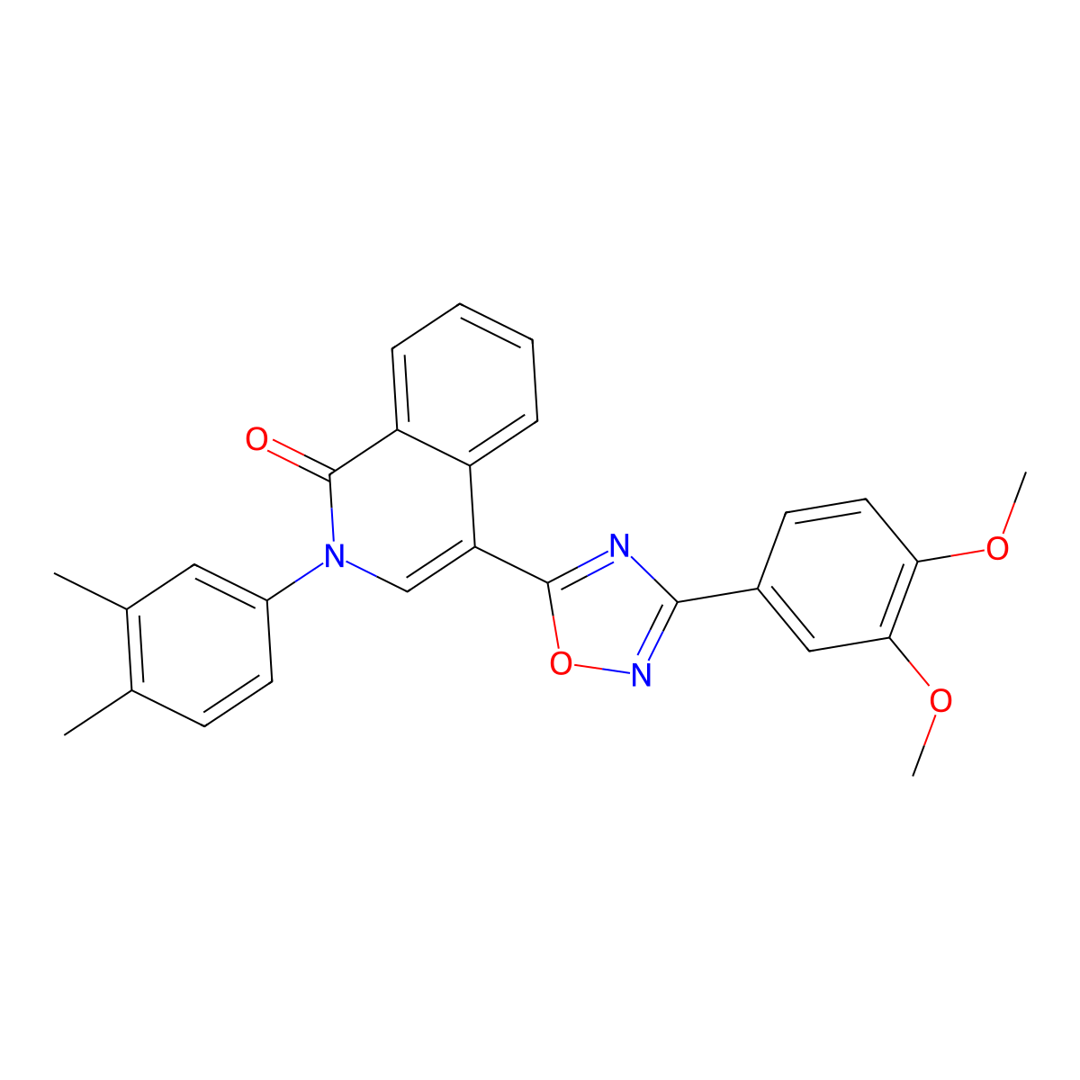 4-[3-(3,4-dimethoxyphenyl)-1,2,4-oxadiazol-5-yl]-2-(3,4-dimethylphenyl)isoquinolin-1(2H)-one molecular structure, CAS 1326859-76-0