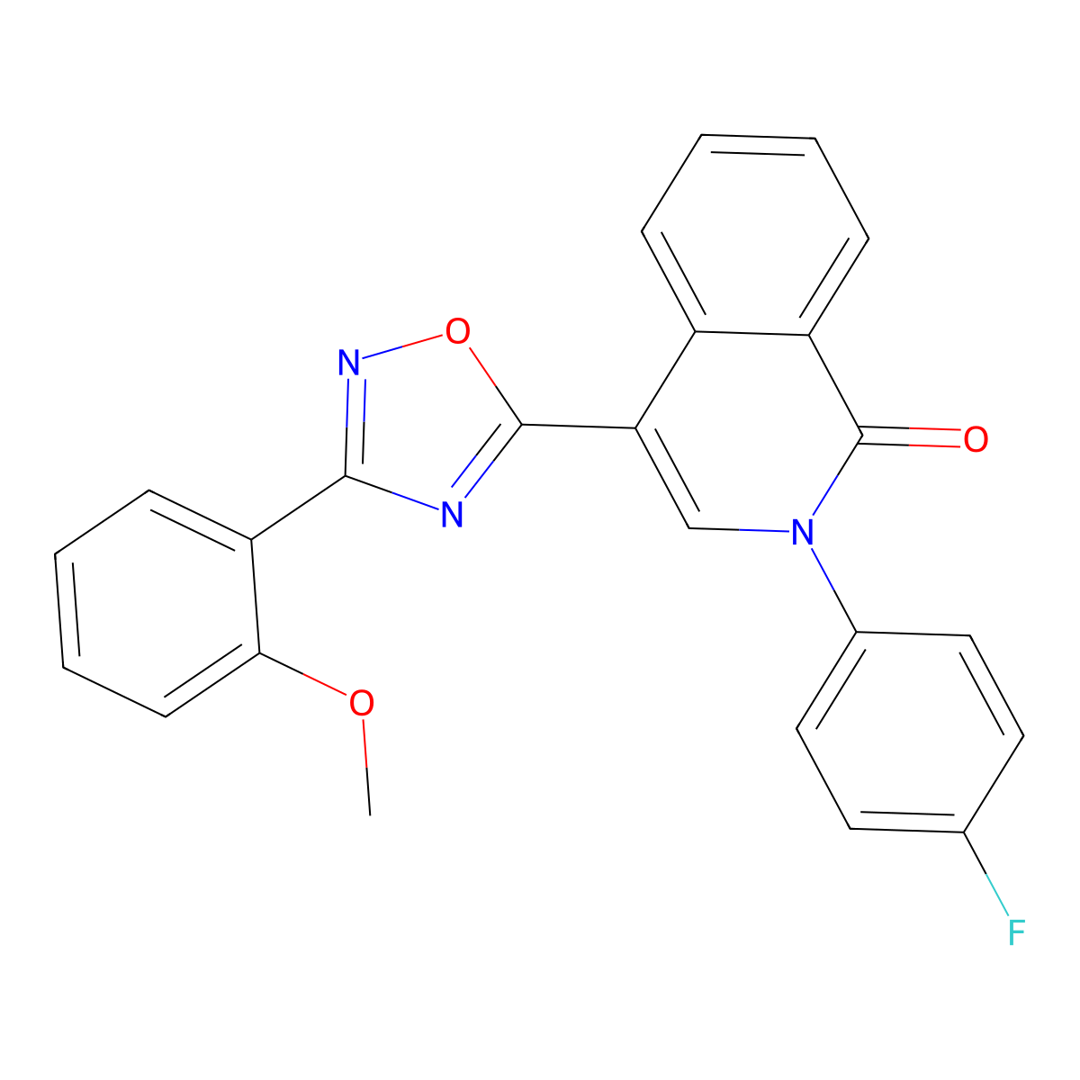 2-(4-fluorophenyl)-4-[3-(2-methoxyphenyl)-1,2,4-oxadiazol-5-yl]isoquinolin-1(2H)-one molecular structure, CAS 1326859-91-9