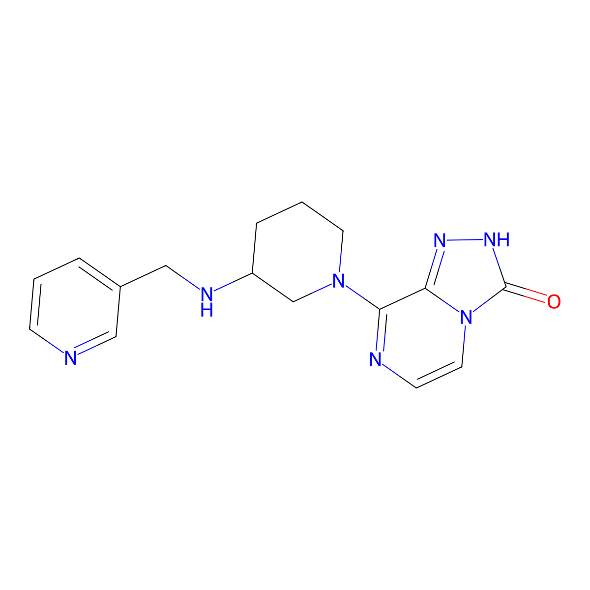8-{3-[(pyridin-3-ylmethyl)amino]piperidin-1-yl}[1,2,4]triazolo[4,3-a]pyrazin-3(2H)-one molecular structure, CAS 1326860-21-2
