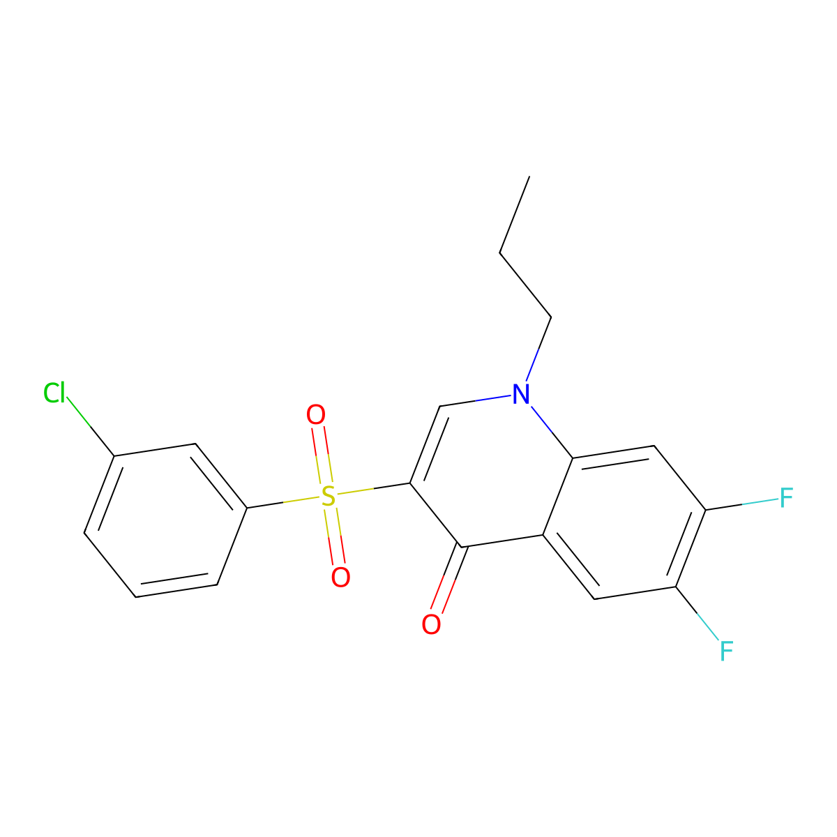 3-[(3-chlorophenyl)sulfonyl]-6,7-difluoro-1-propylquinolin-4(1H)-one molecular structure, CAS 1326860-25-6
