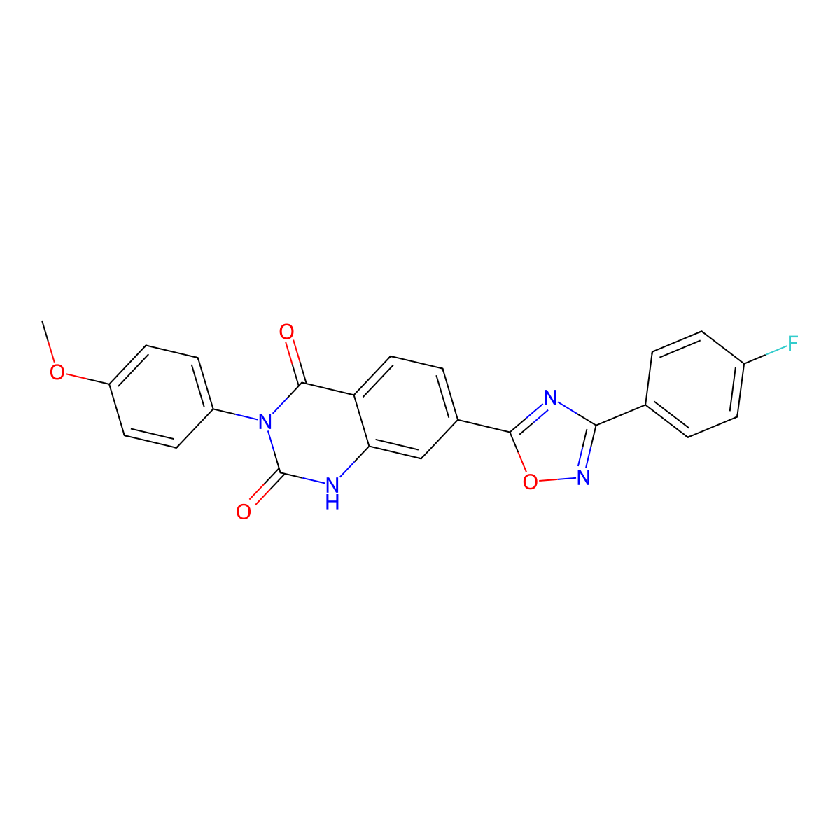 7-[3-(4-fluorophenyl)-1,2,4-oxadiazol-5-yl]-3-(4-methoxyphenyl)quinazoline-2,4(1H,3H)-dione molecular structure, CAS 1326860-67-6