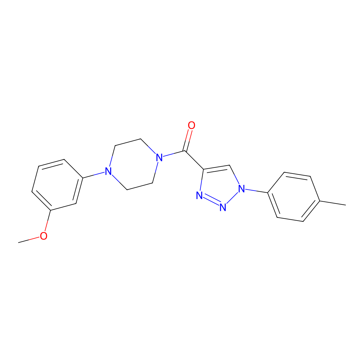 [4-(3-methoxyphenyl)piperazin-1-yl][1-(4-methylphenyl)-1H-1,2,3-triazol-4-yl]methanone molecular structure, CAS 1326860-96-1