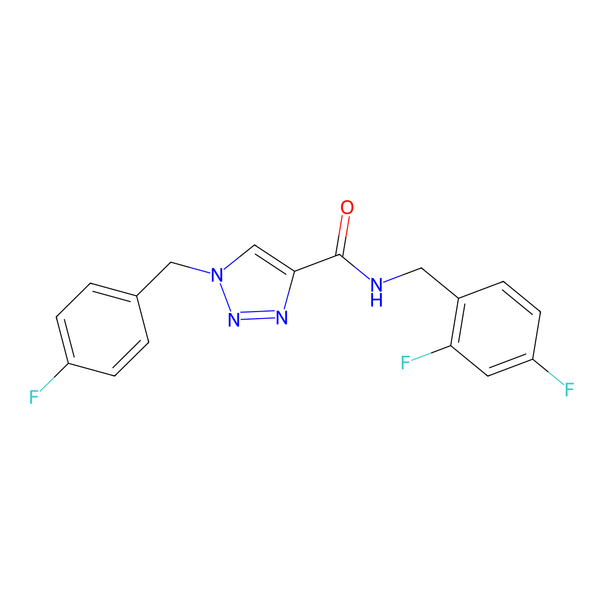 N-[(2,4-difluorophenyl)methyl]-1-[(4-fluorophenyl)methyl]-1H-1,2,3-triazole-4-carboxamide molecular structure, CAS 1326861-41-9