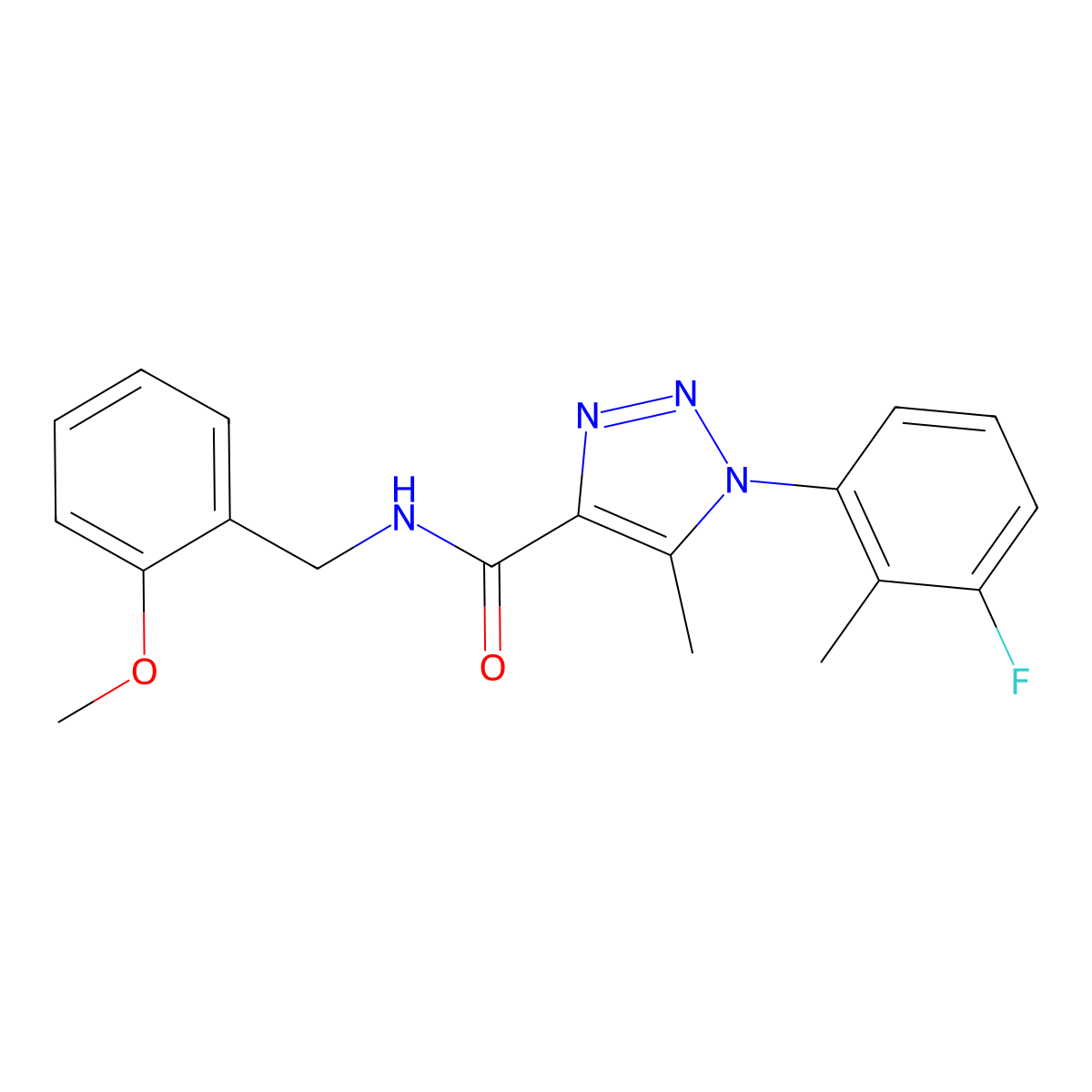 1-(3-fluoro-2-methylphenyl)-N-(2-methoxybenzyl)-5-methyl-1H-1,2,3-triazole-4-carboxamide molecular structure, CAS 1326861-43-1