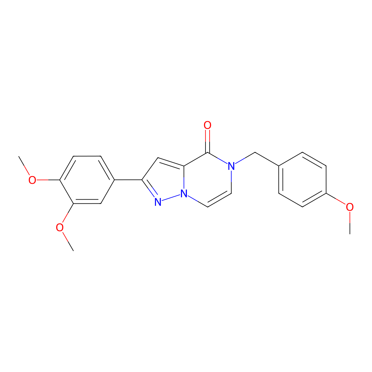 2-(3,4-dimethoxyphenyl)-5-(4-methoxybenzyl)pyrazolo[1,5-a]pyrazin-4(5H)-one molecular structure, CAS 1326862-53-6