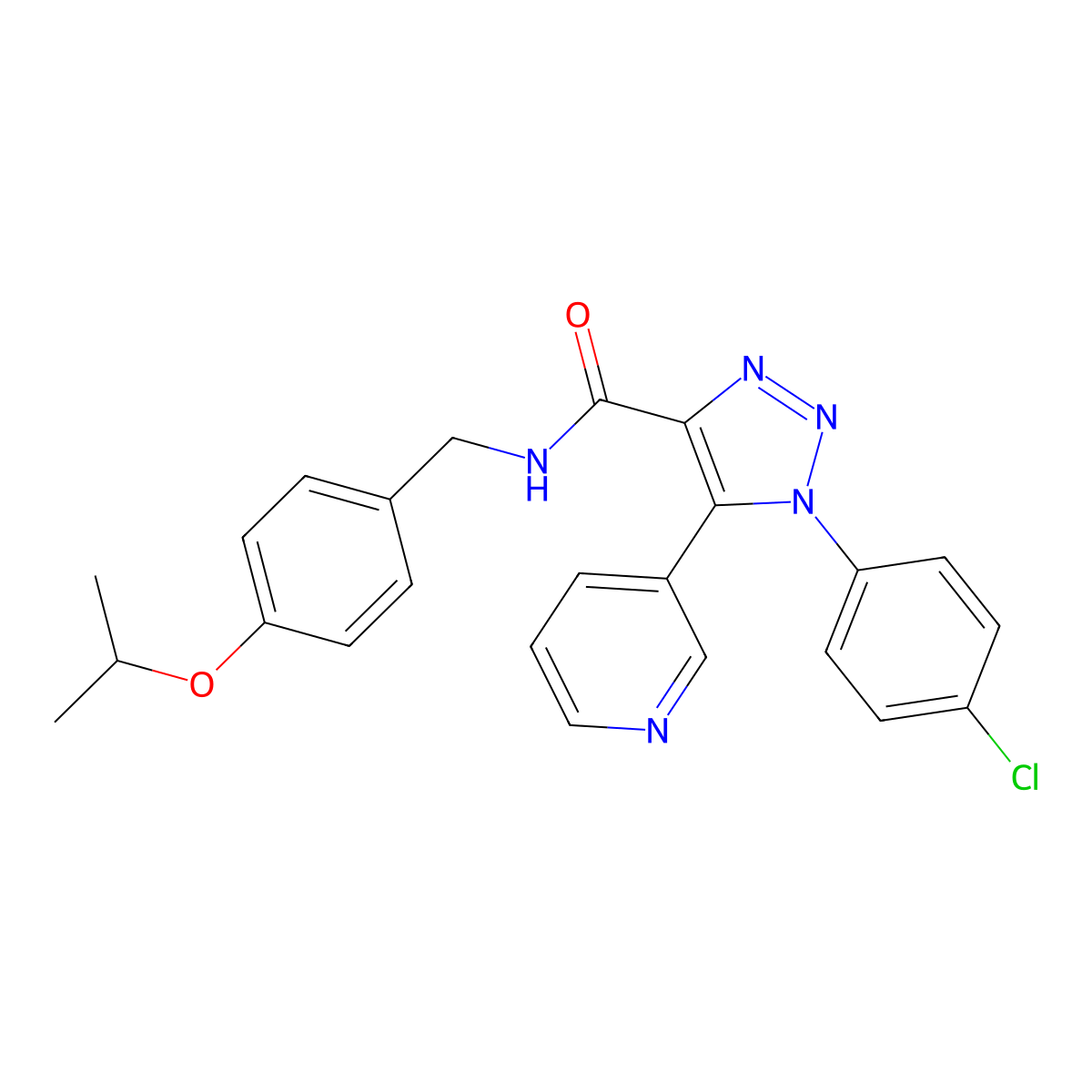 1-(4-chlorophenyl)-N-[4-(propan-2-yloxy)benzyl]-5-(pyridin-3-yl)-1H-1,2,3-triazole-4-carboxamide molecular structure, CAS 1326864-00-9