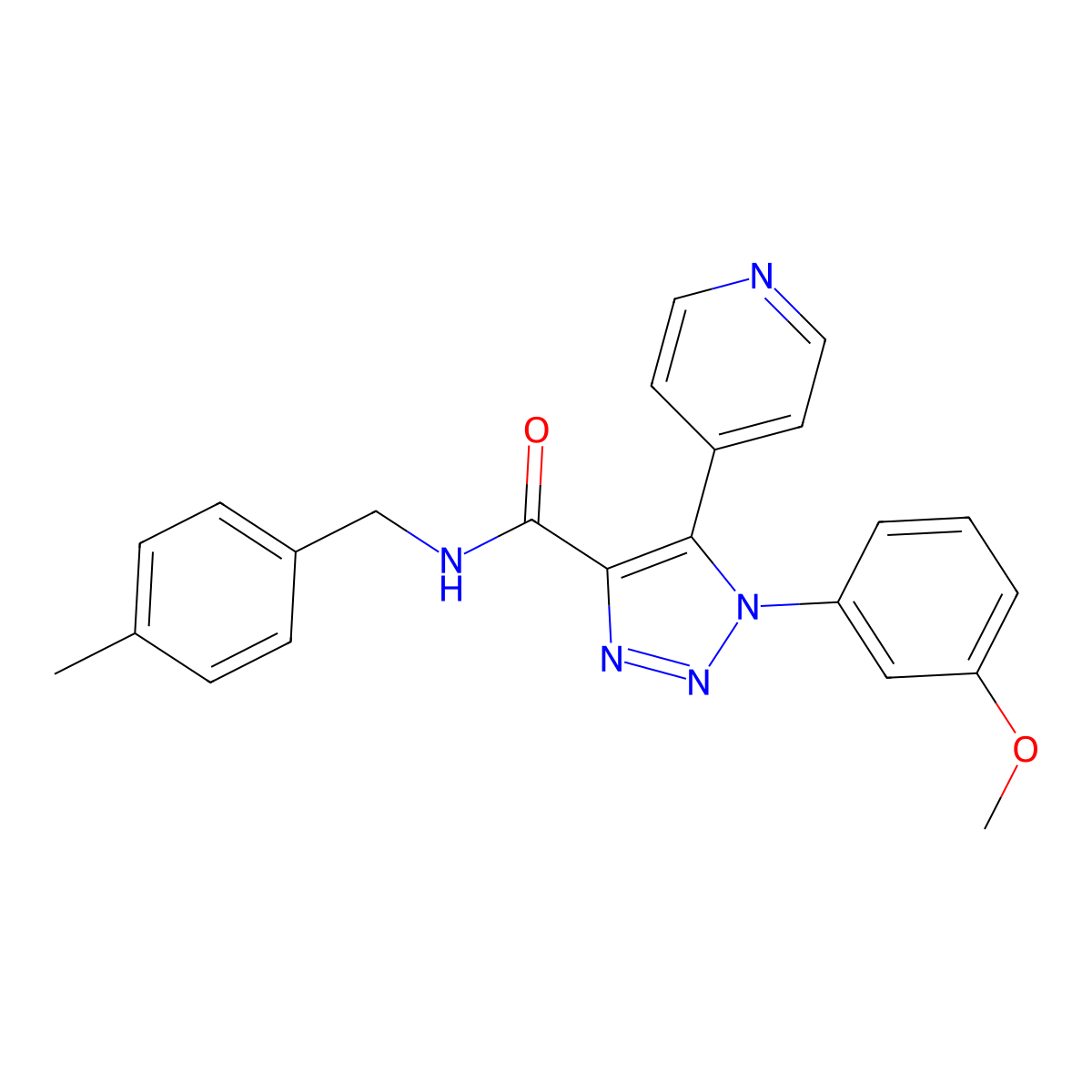 1-(3-methoxyphenyl)-N-(4-methylbenzyl)-5-(pyridin-4-yl)-1H-1,2,3-triazole-4-carboxamide molecular structure, CAS 1326864-05-4