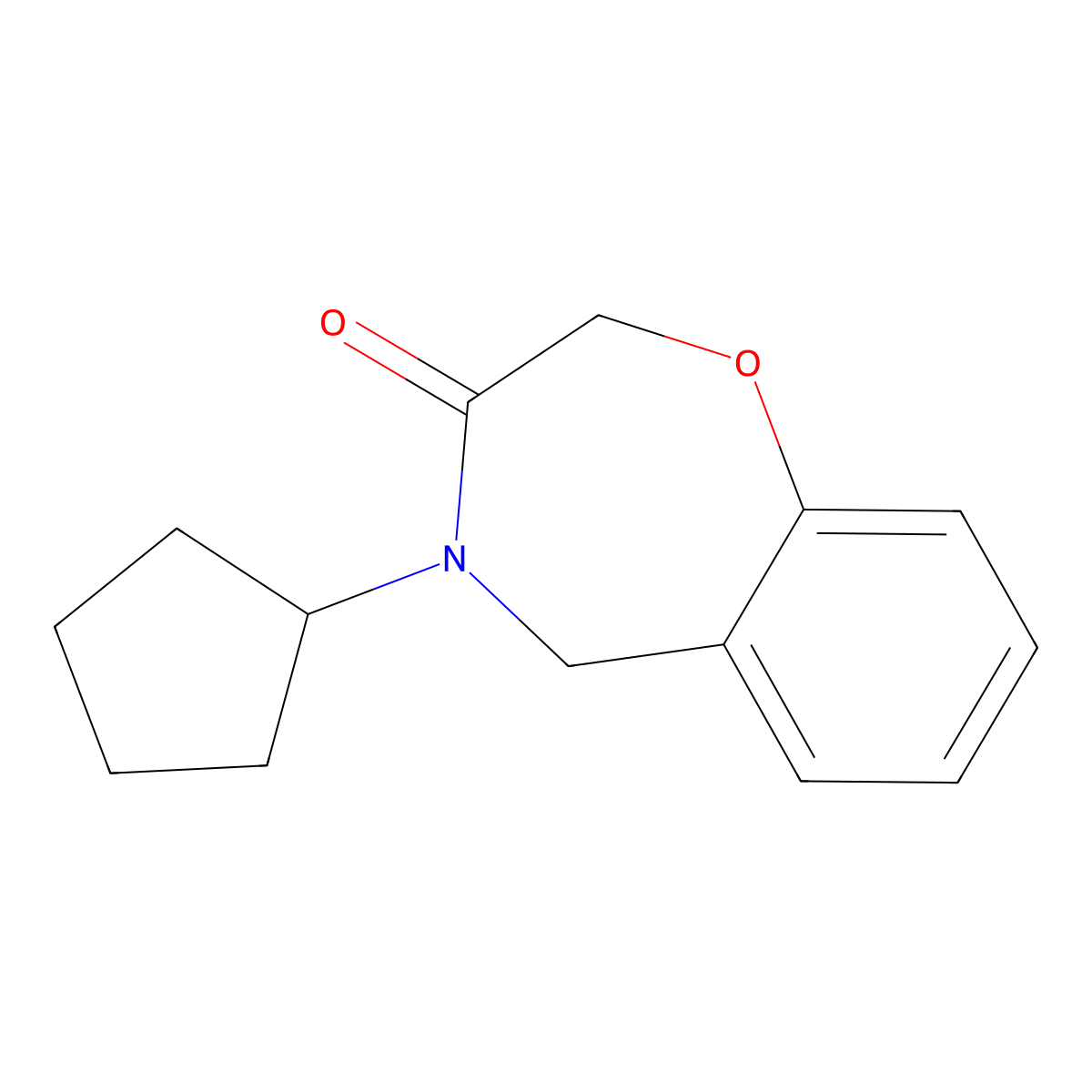 4-cyclopentyl-4,5-dihydro-1,4-benzoxazepin-3(2H)-one molecular structure, CAS 1326864-32-7