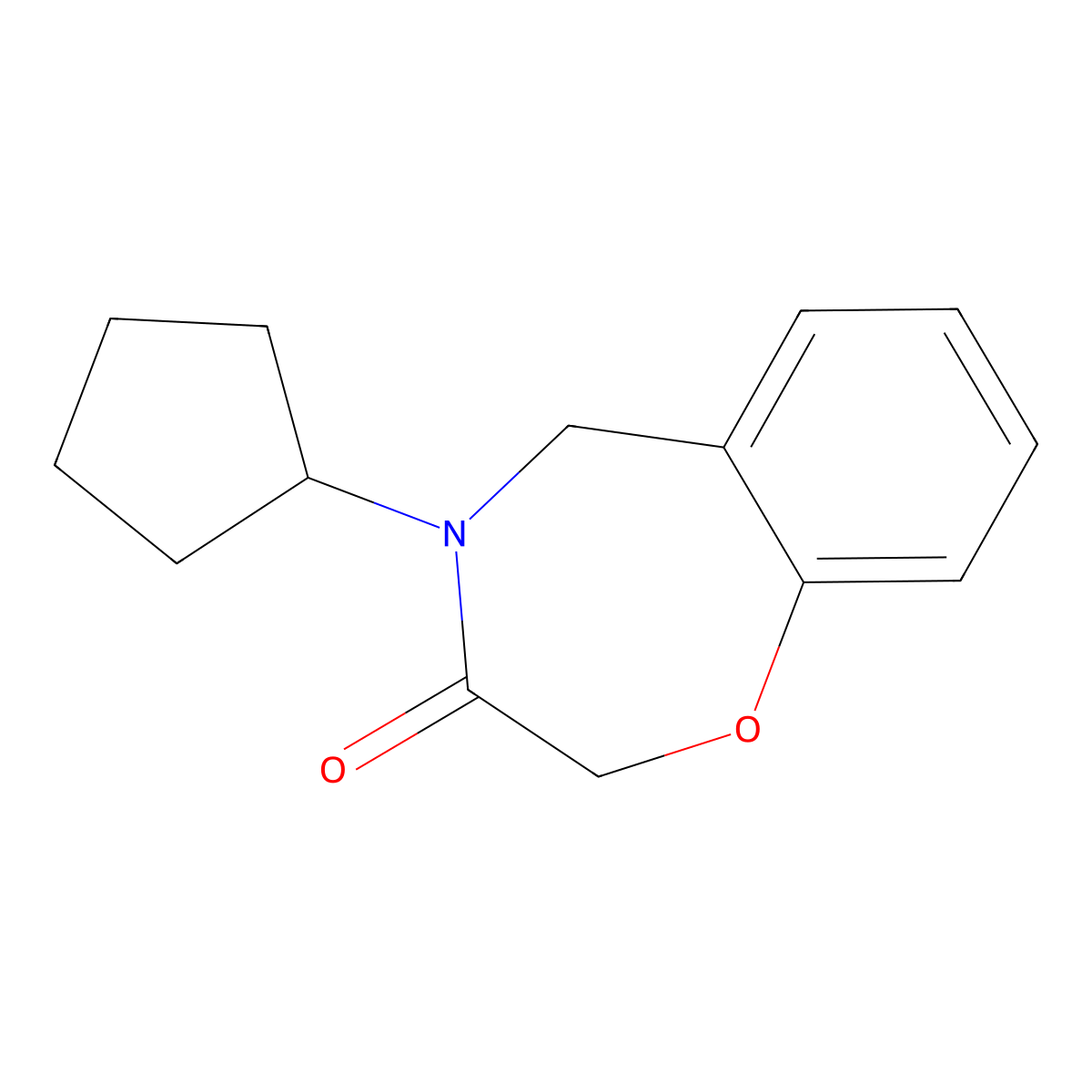 4-cyclopentyl-4,5-dihydro-1,4-benzoxazepin-3(2H)-one molecular structure, CAS 1326864-32-7