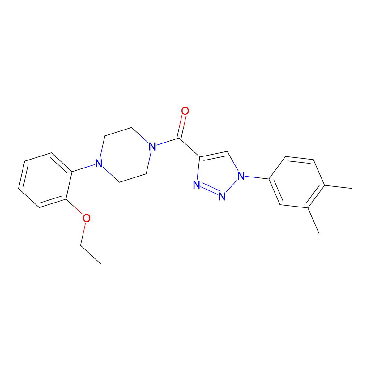 (1-(3,4-dimethylphenyl)-1H-1,2,3-triazol-4-yl)(4-(2-ethoxyphenyl)piperazin-1-yl)methanone molecular structure, CAS 1326864-48-5