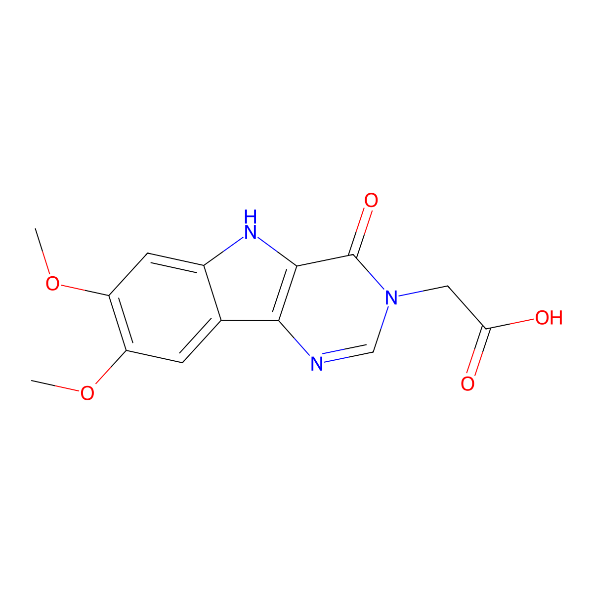 (7,8-dimethoxy-4-oxo-4,5-dihydro-3H-pyrimido[5,4-b]indol-3-yl)acetic acid molecular structure, CAS 1326864-64-5