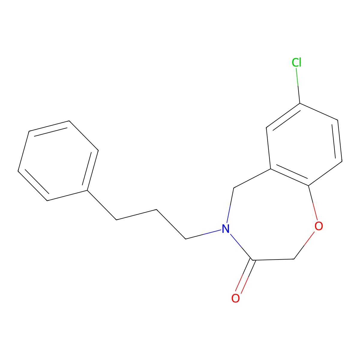 7-chloro-4-(3-phenylpropyl)-4,5-dihydro-1,4-benzoxazepin-3(2H)-one molecular structure, CAS 1326864-70-3